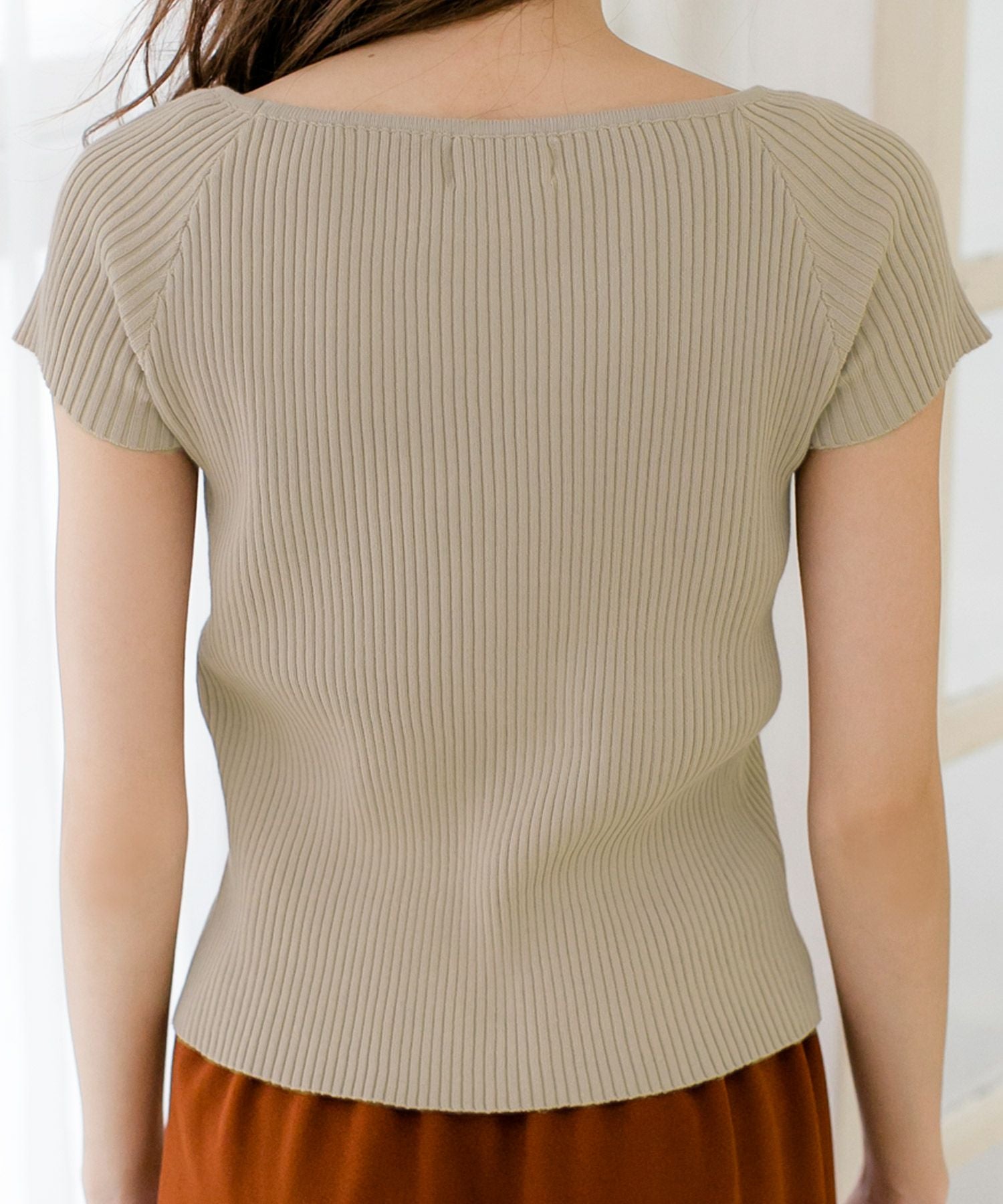 袖丈が選べるスクエアネックニット JB510595