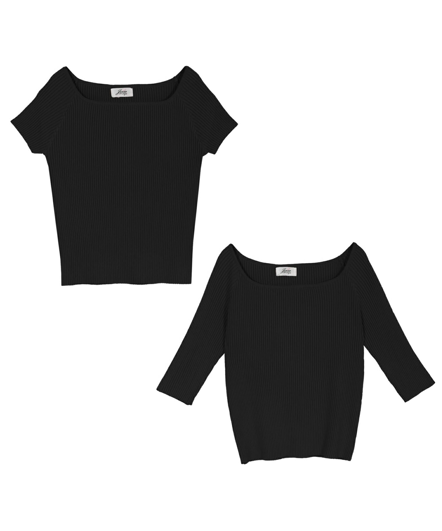 袖丈が選べるスクエアネックニット JB510595