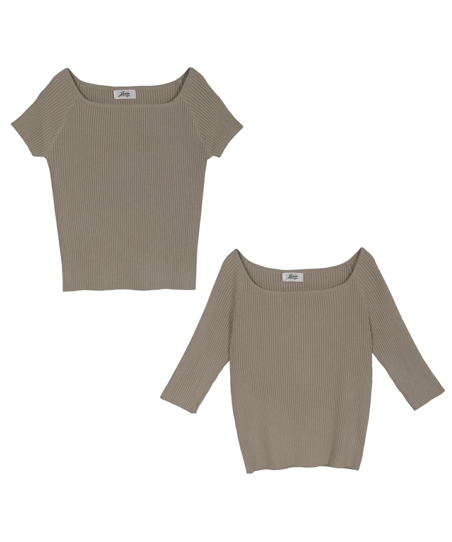 袖丈が選べるスクエアネックニット JB510595