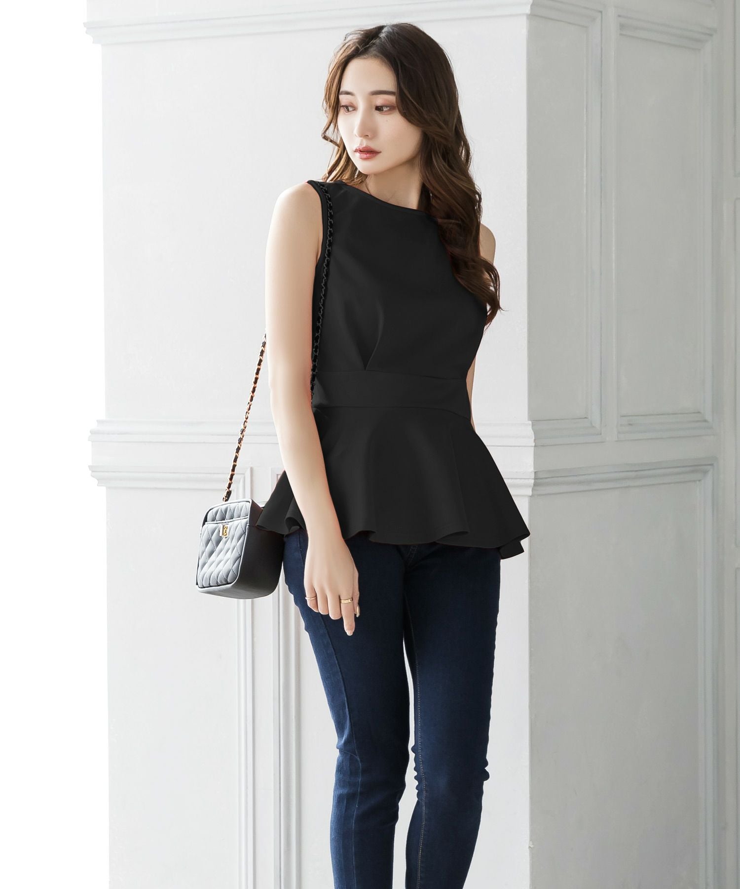 ウエストタックペプラムトップス JB22038