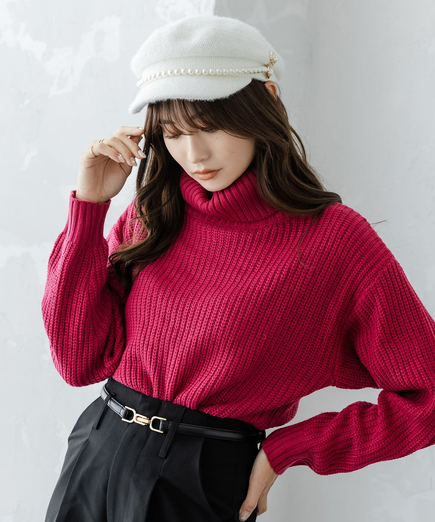 パール付きシャギータッチキャスケット JB22649