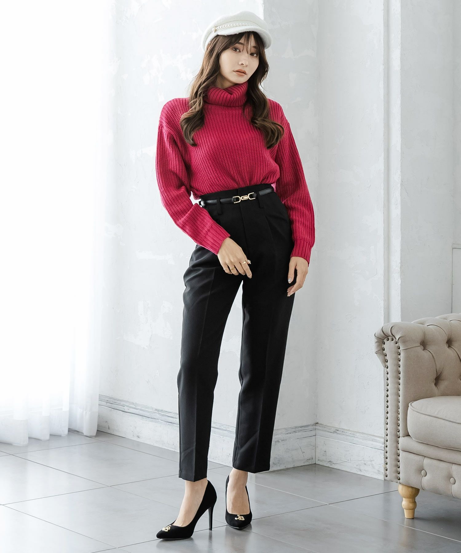 パール付きシャギータッチキャスケット JB22649