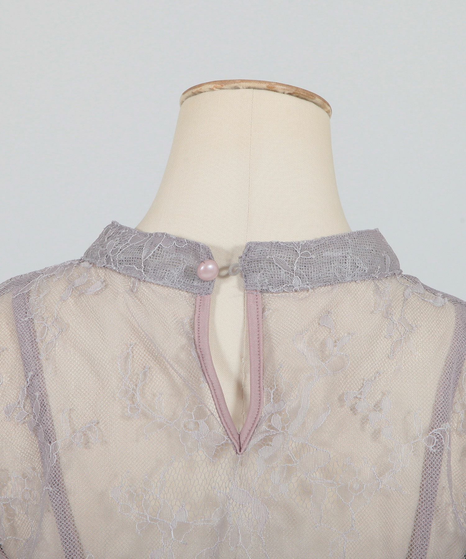 丈が選べるレースドッキングタイトニットワンピース JB23017