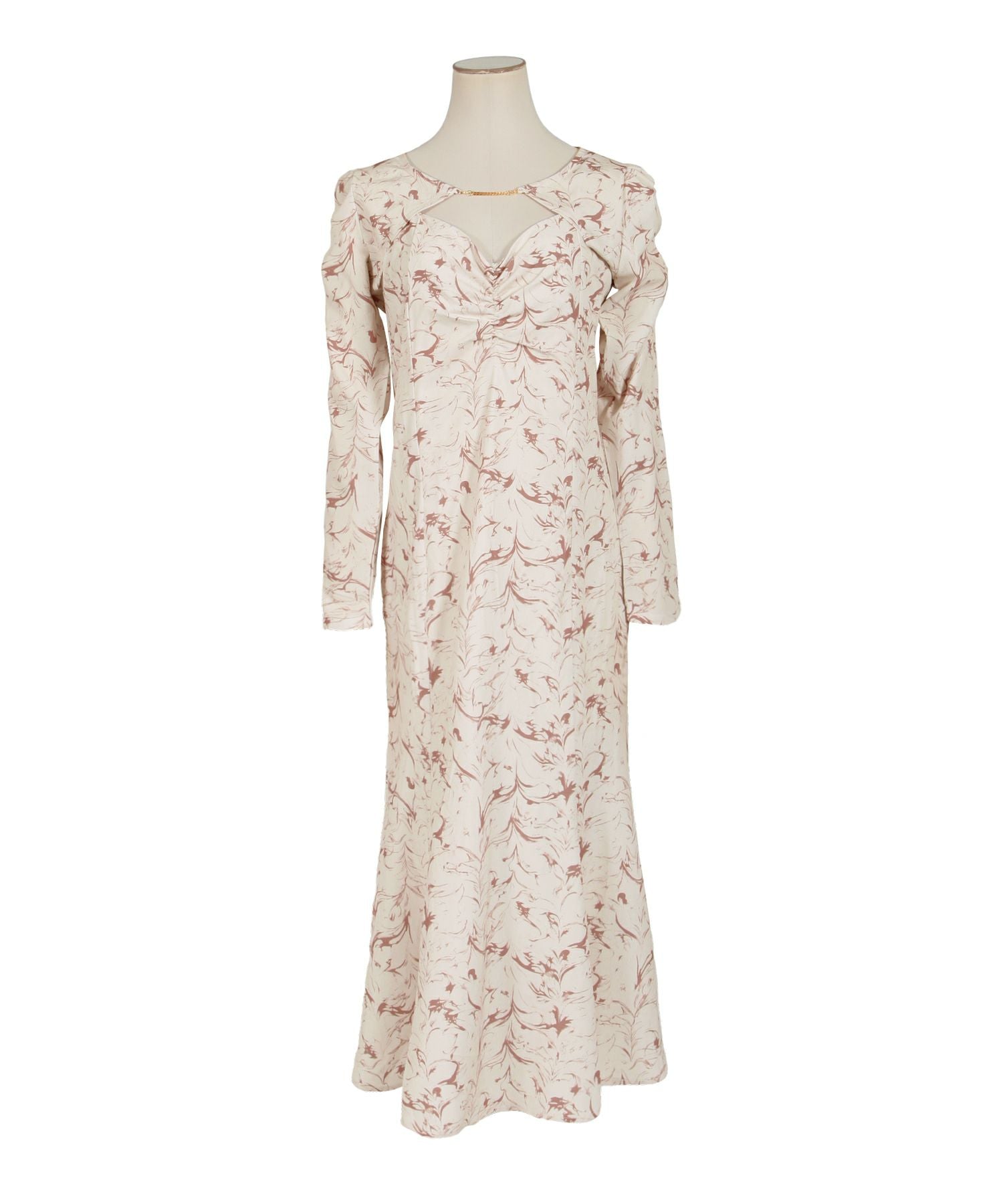 ラインフラワークロップド丈トップス×マーメイドワンピース JB23016