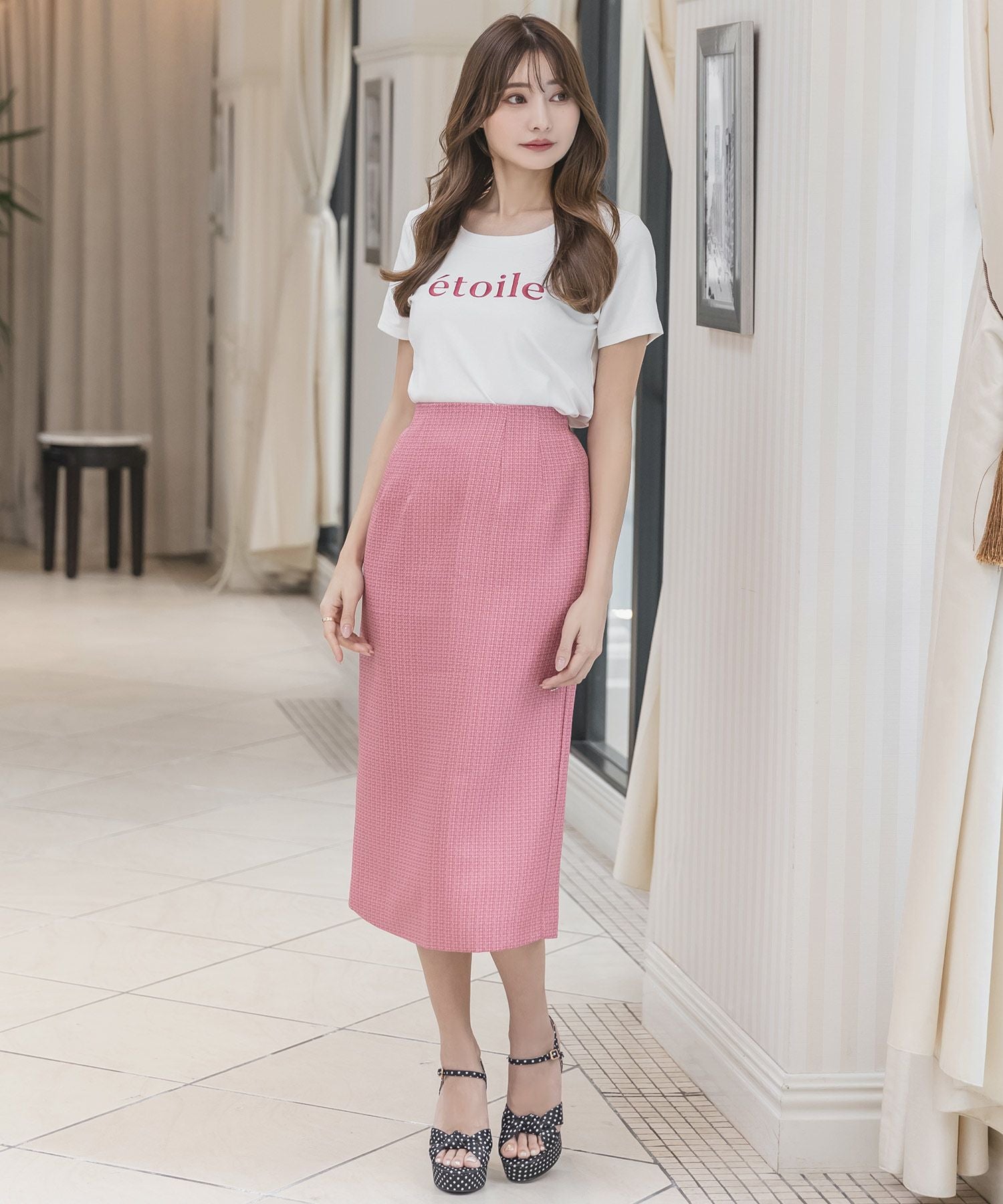 etoile刺繍ロゴデザインTシャツ JB23018