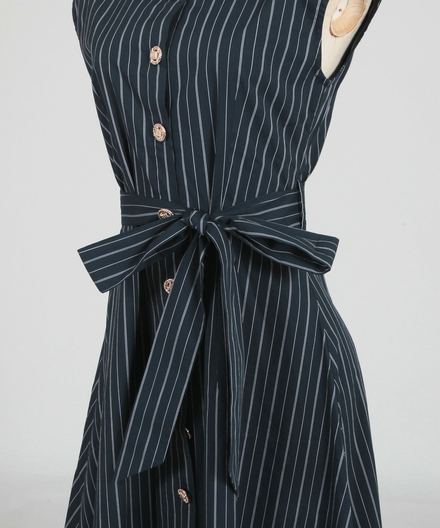 形が選べるストライプ柄シャツワンピース JB23071