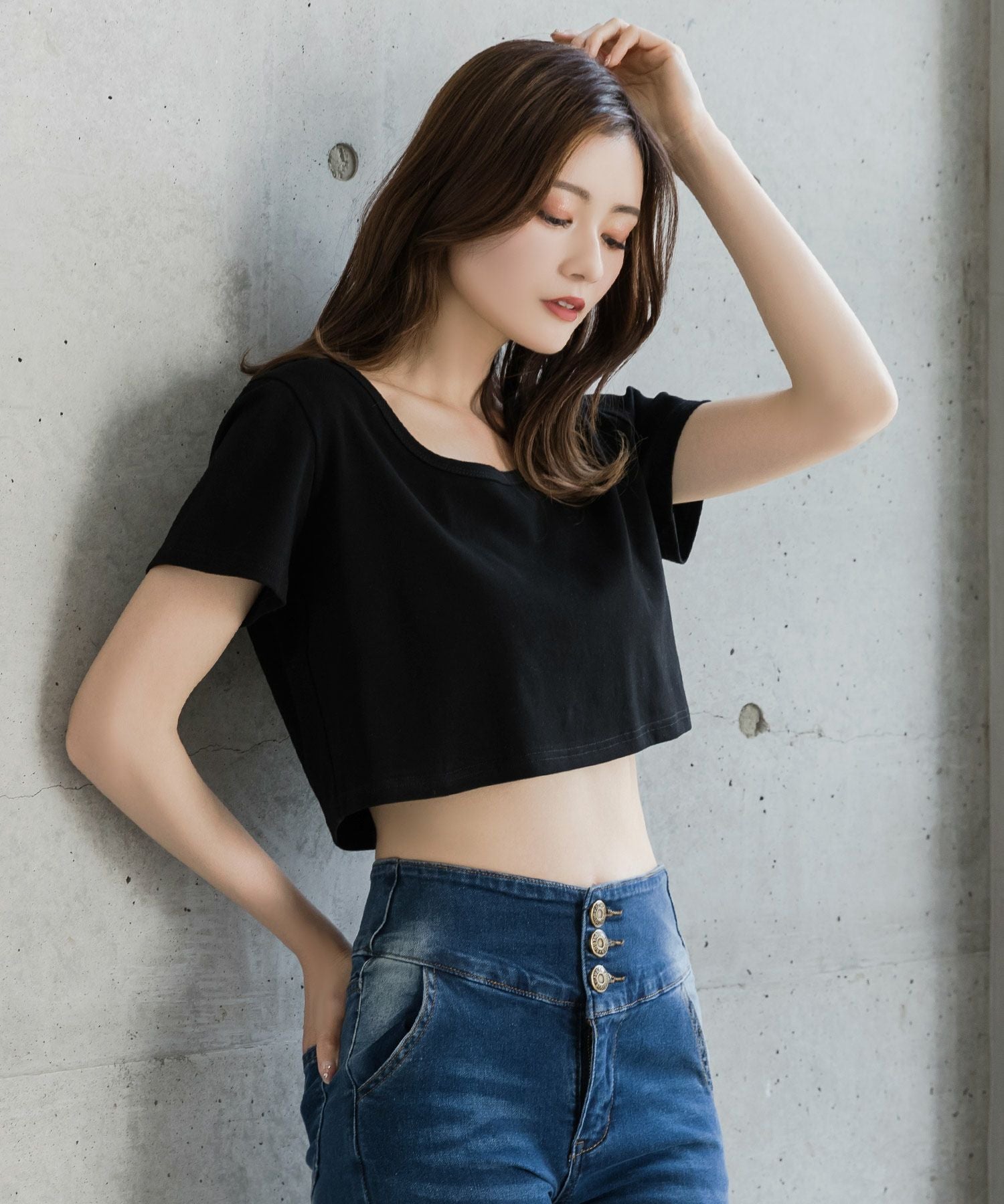 丈が選べるスクエアネックTシャツ JB23140