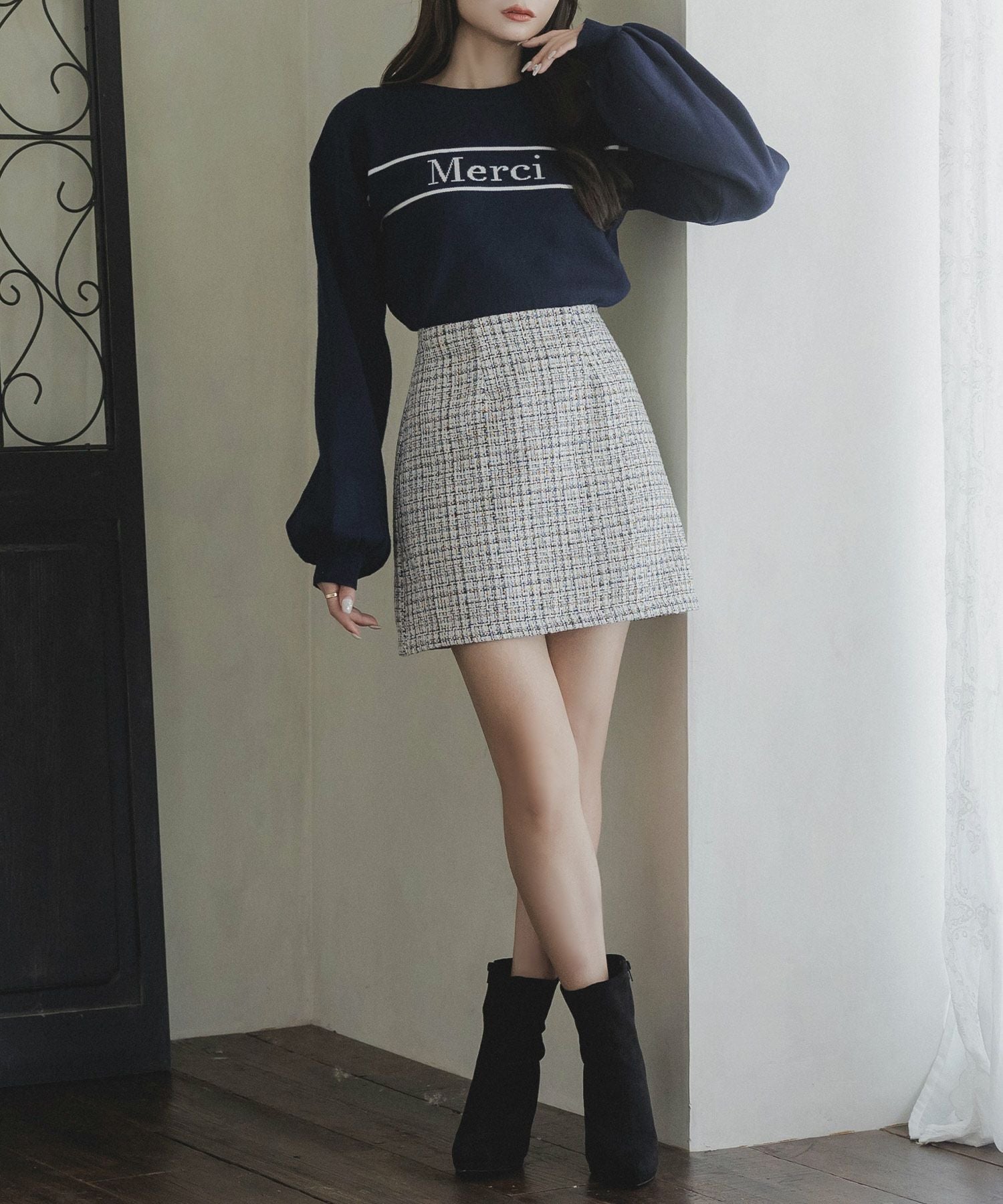 クラシカルツイードミニスカート JB23513