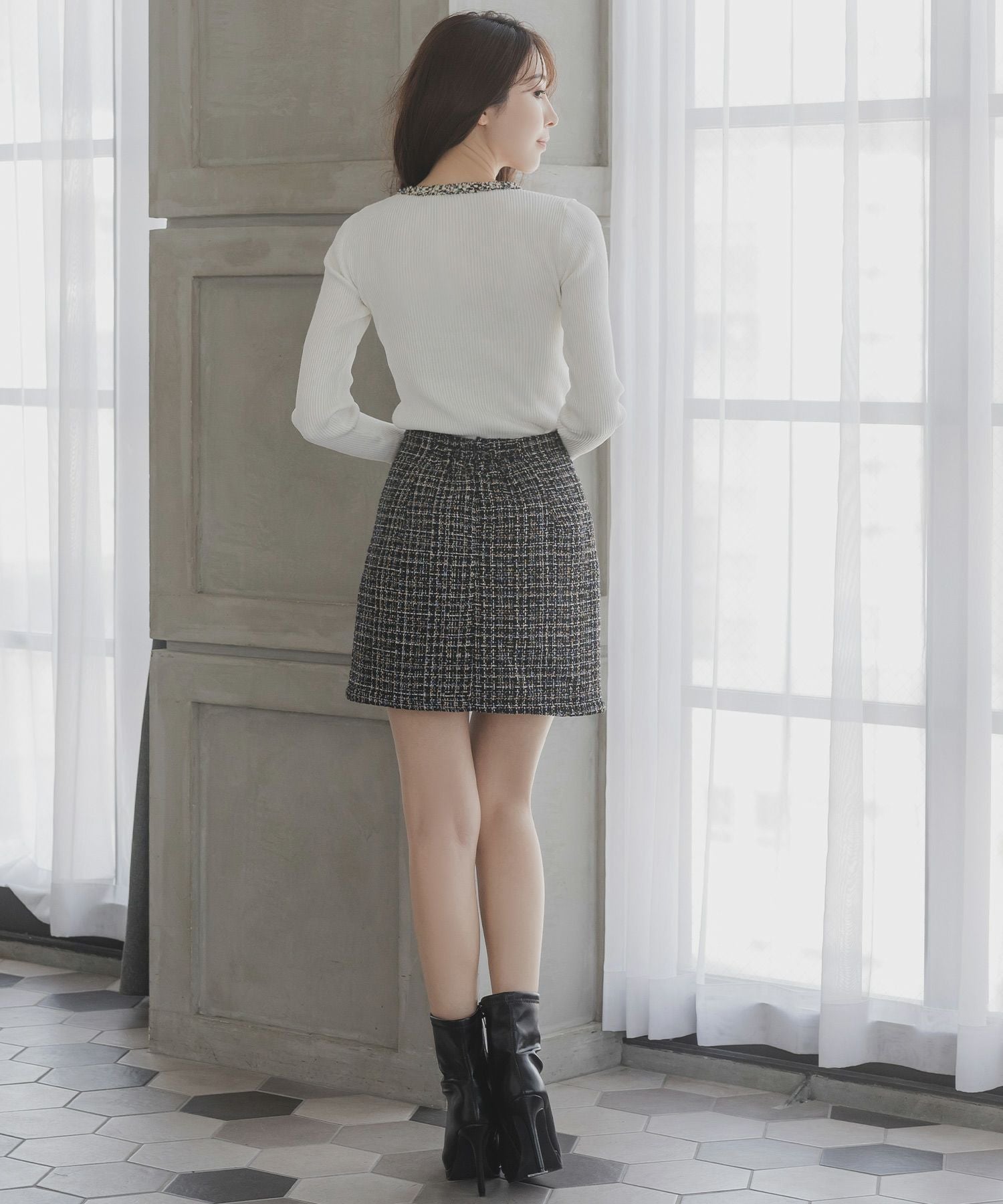 クラシカルツイードミニスカート JB23513