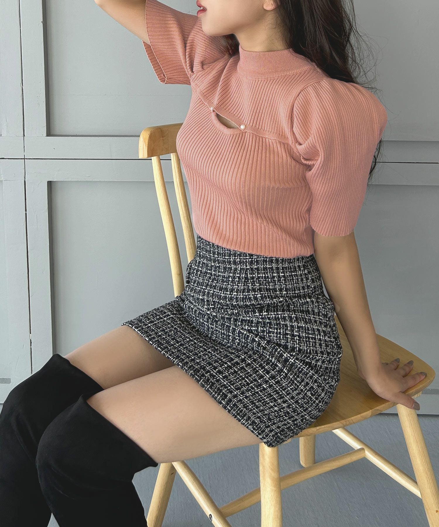 クラシカルツイードミニスカート JB23513