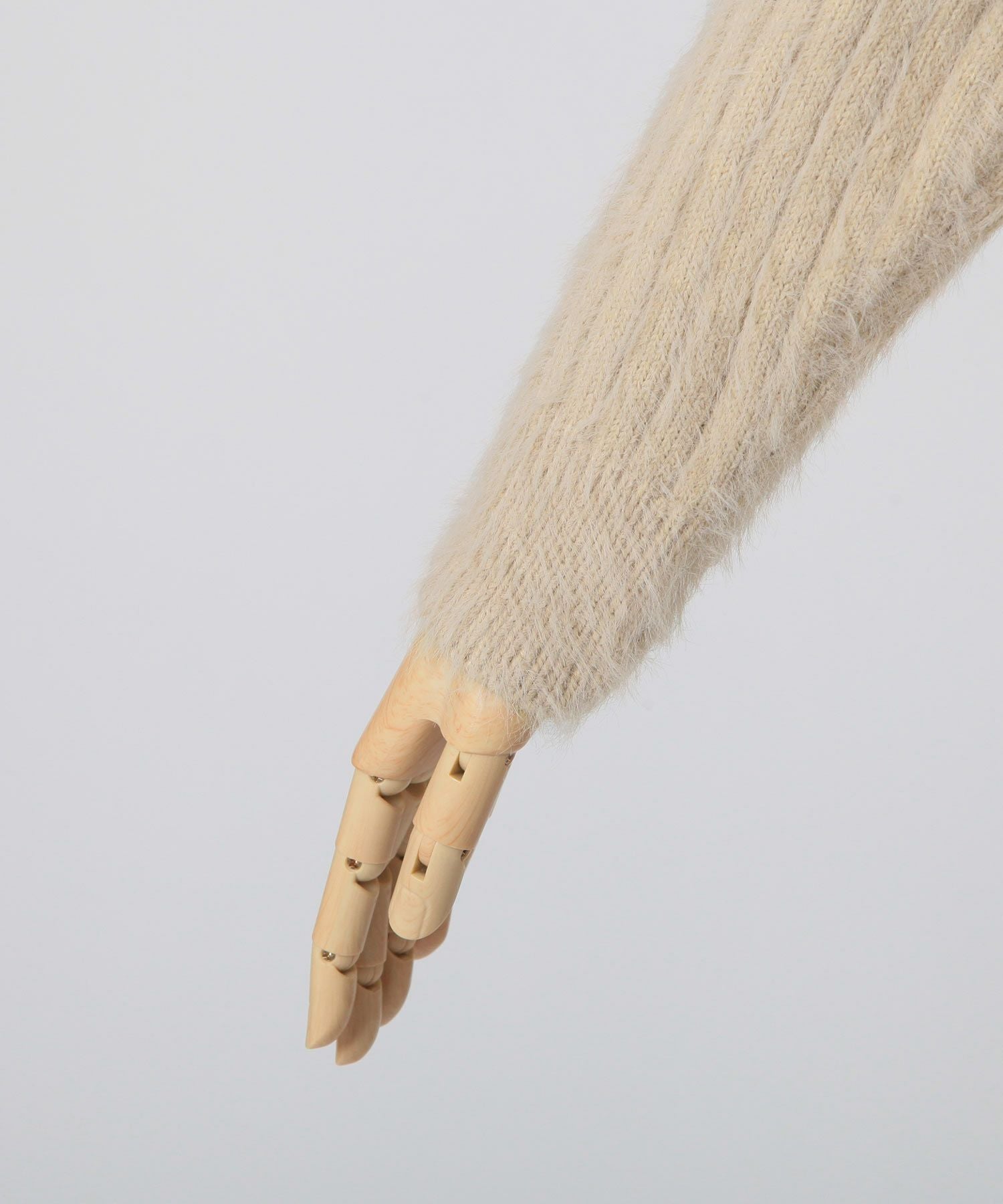 リボン付きカシュクールシャギータッチニットワンピース JB23600