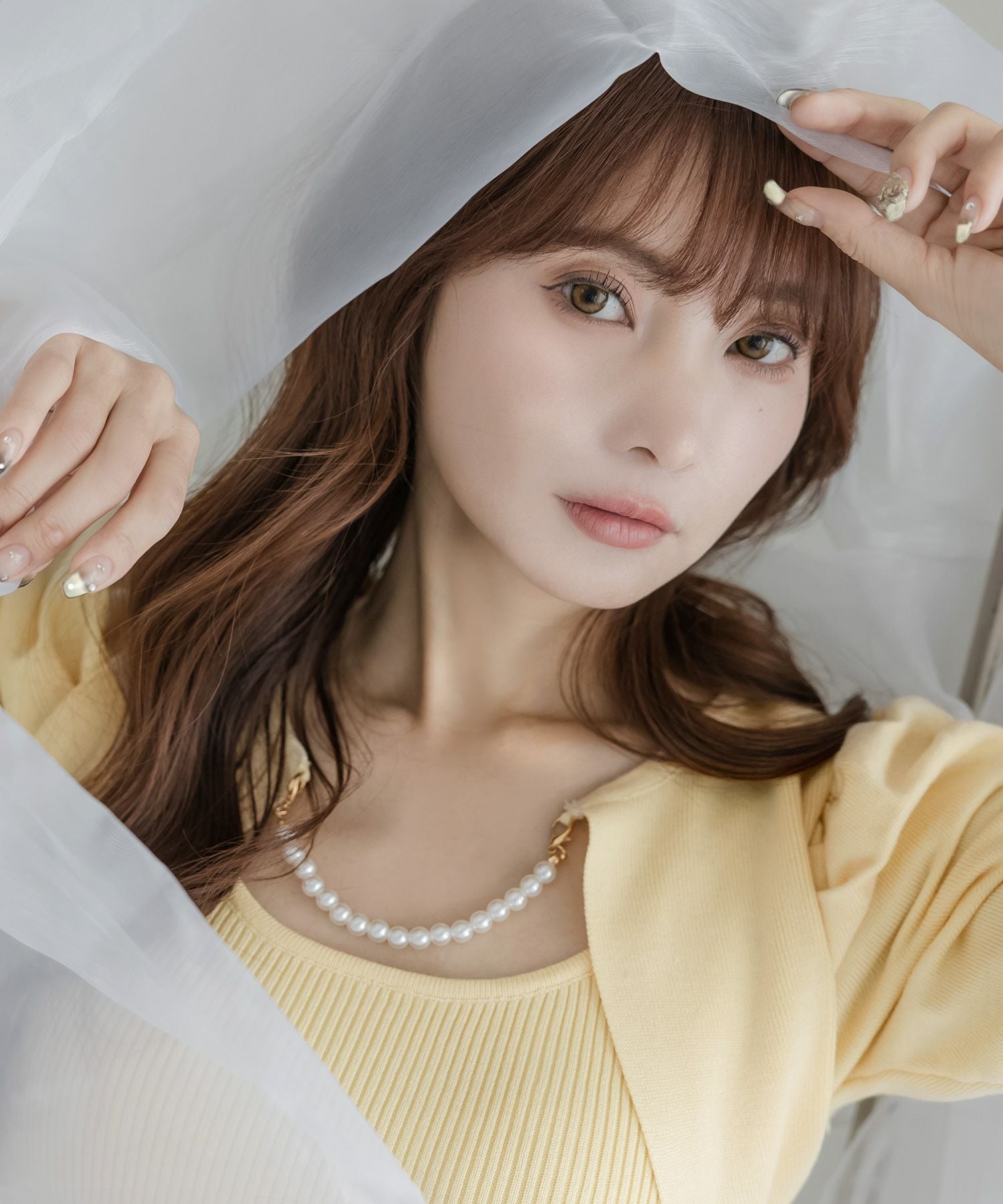 パールチェーン付きボレロ風ニットトップス JB24000