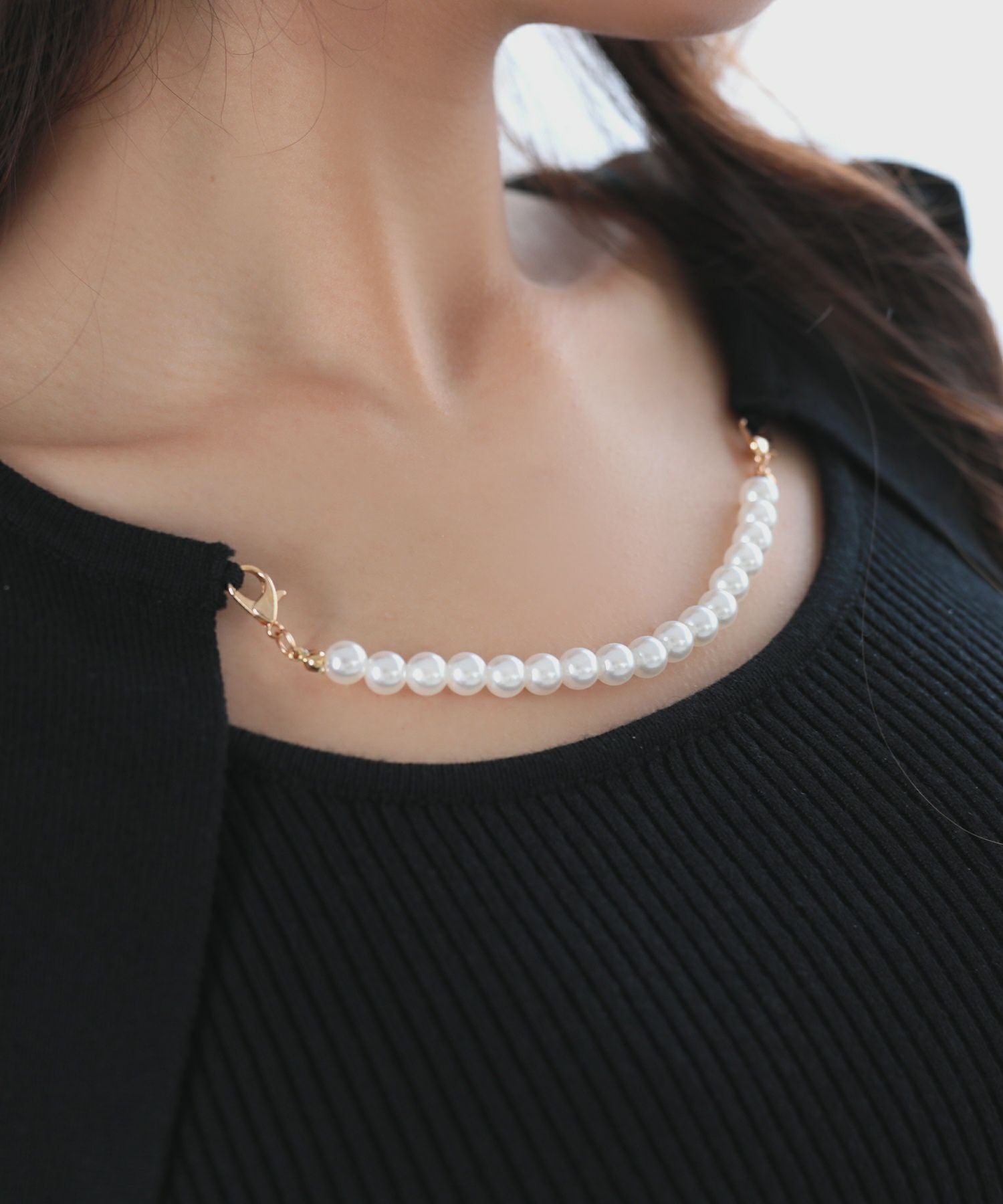 パールチェーン付きボレロ風ニットトップス JB24000