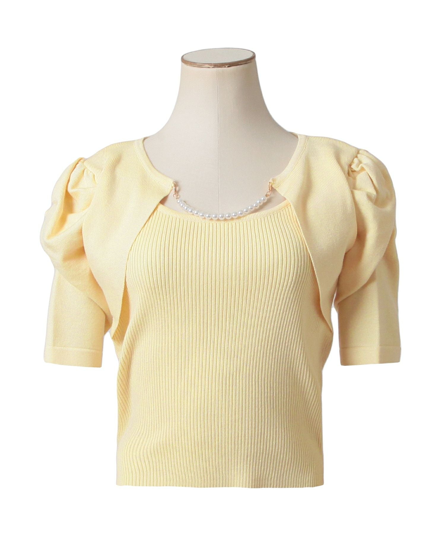 パールチェーン付きボレロ風ニットトップス JB24000