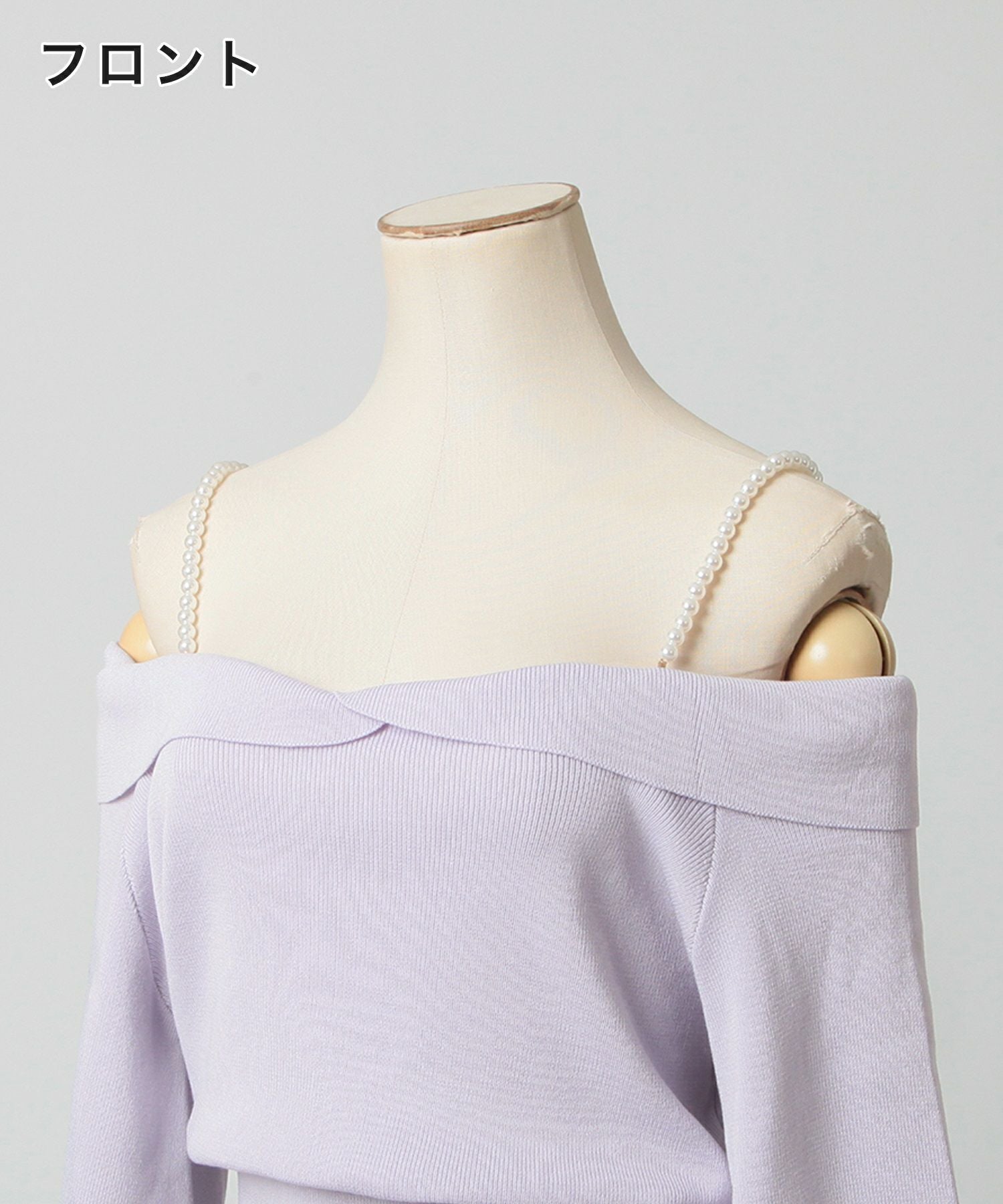 パールストラップマーメイドニットワンピース JB24006