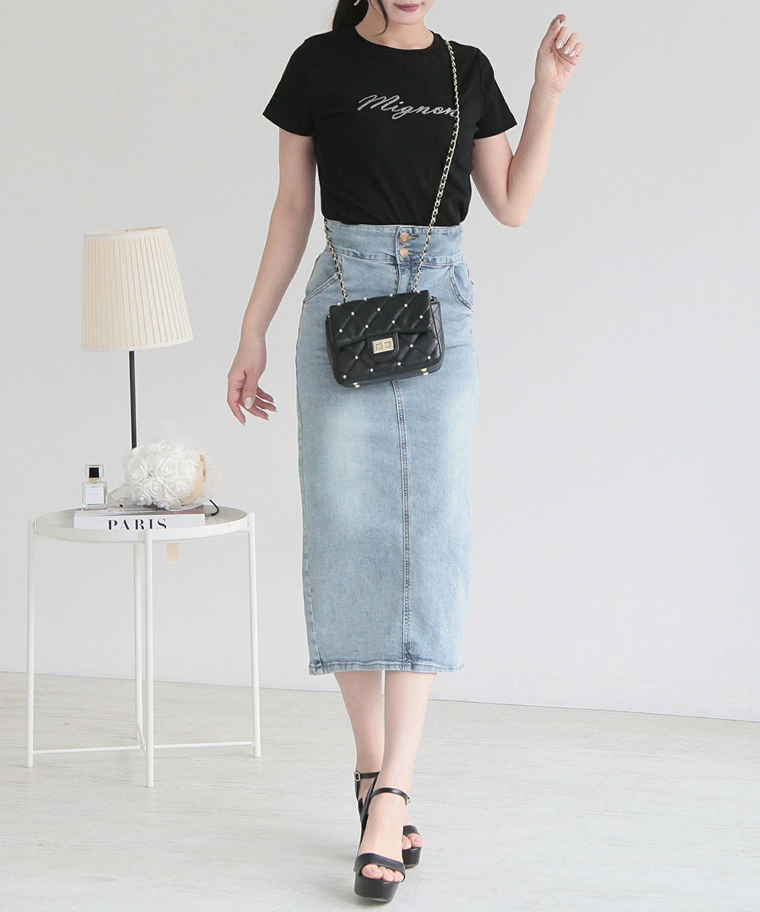 MignonビジューロゴTシャツ JB24010