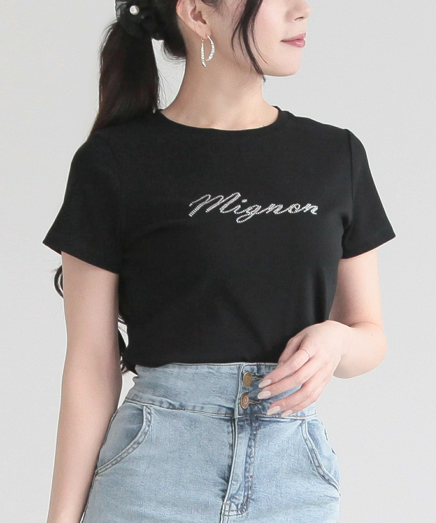 MignonビジューロゴTシャツ JB24010