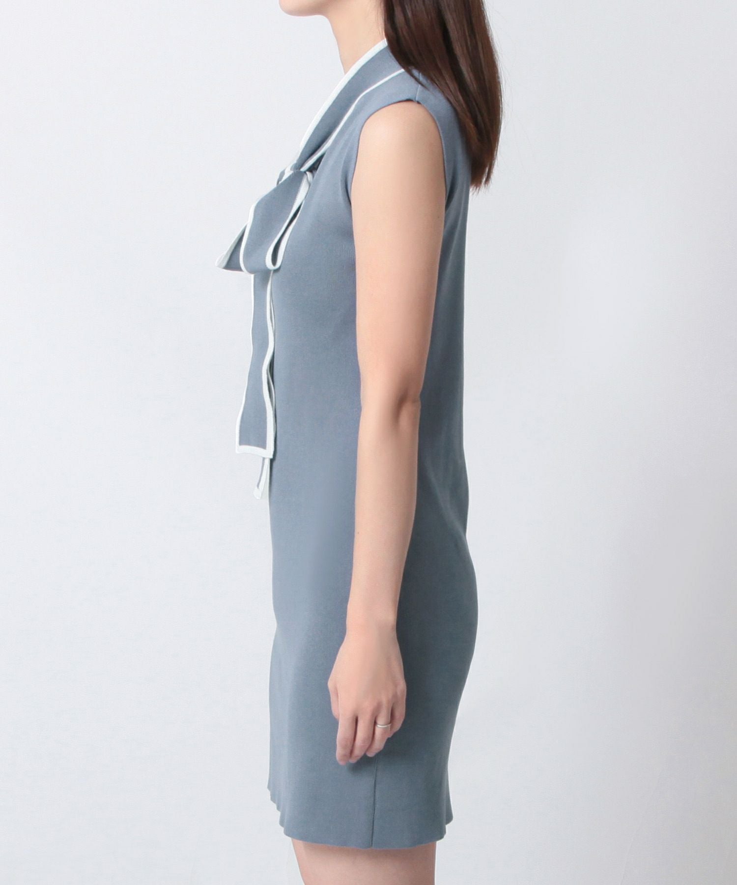 パイピングボウタイリボンニットワンピース JB24063