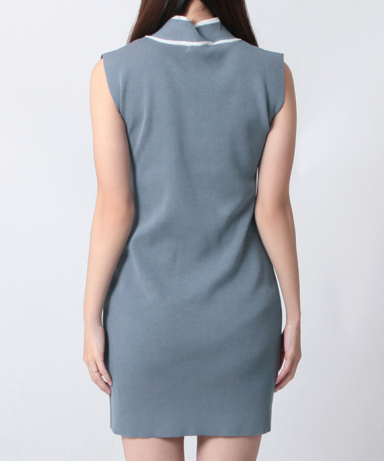 パイピングボウタイリボンニットワンピース JB24063