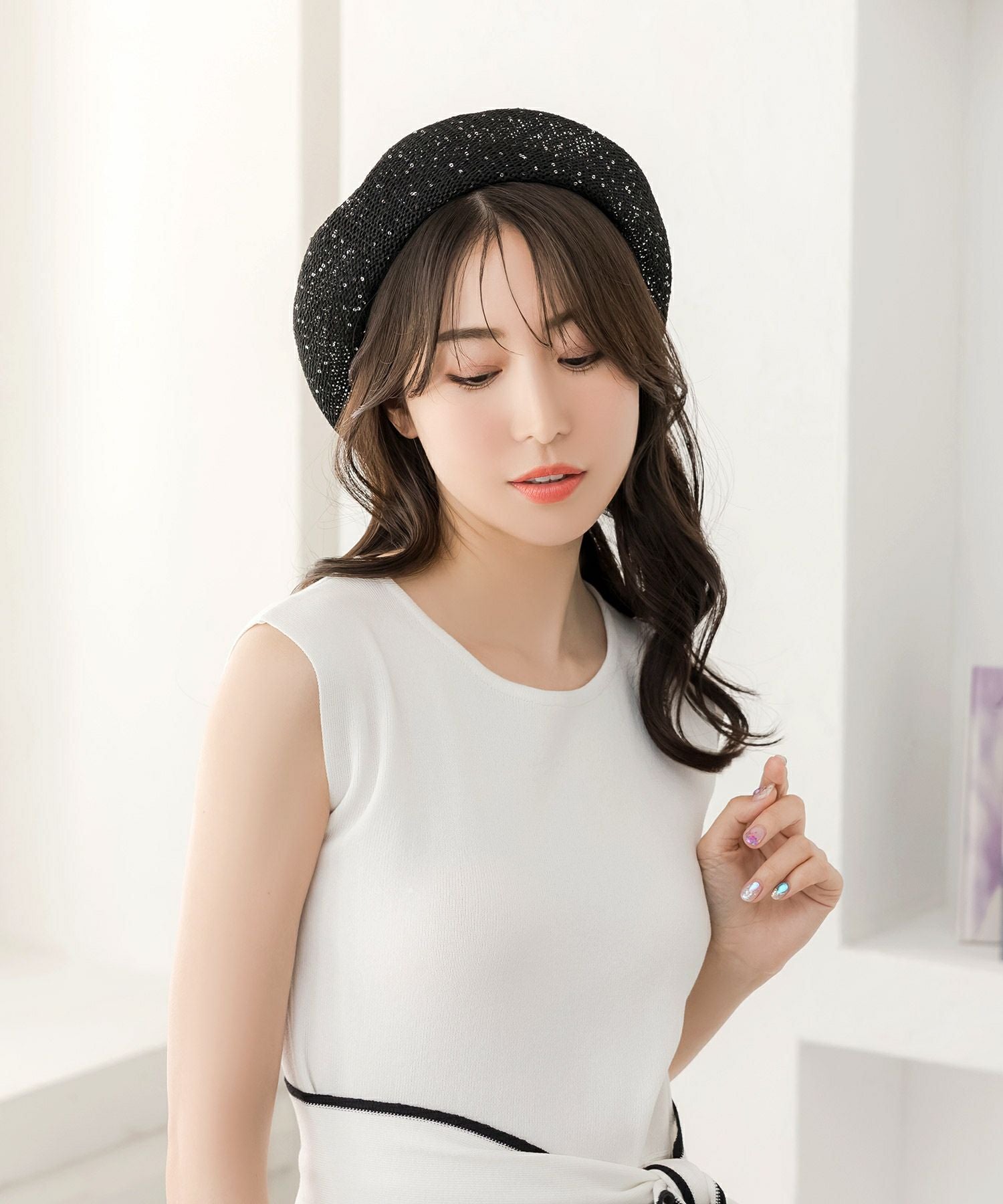 スパングルサマーベレー帽 JB24111