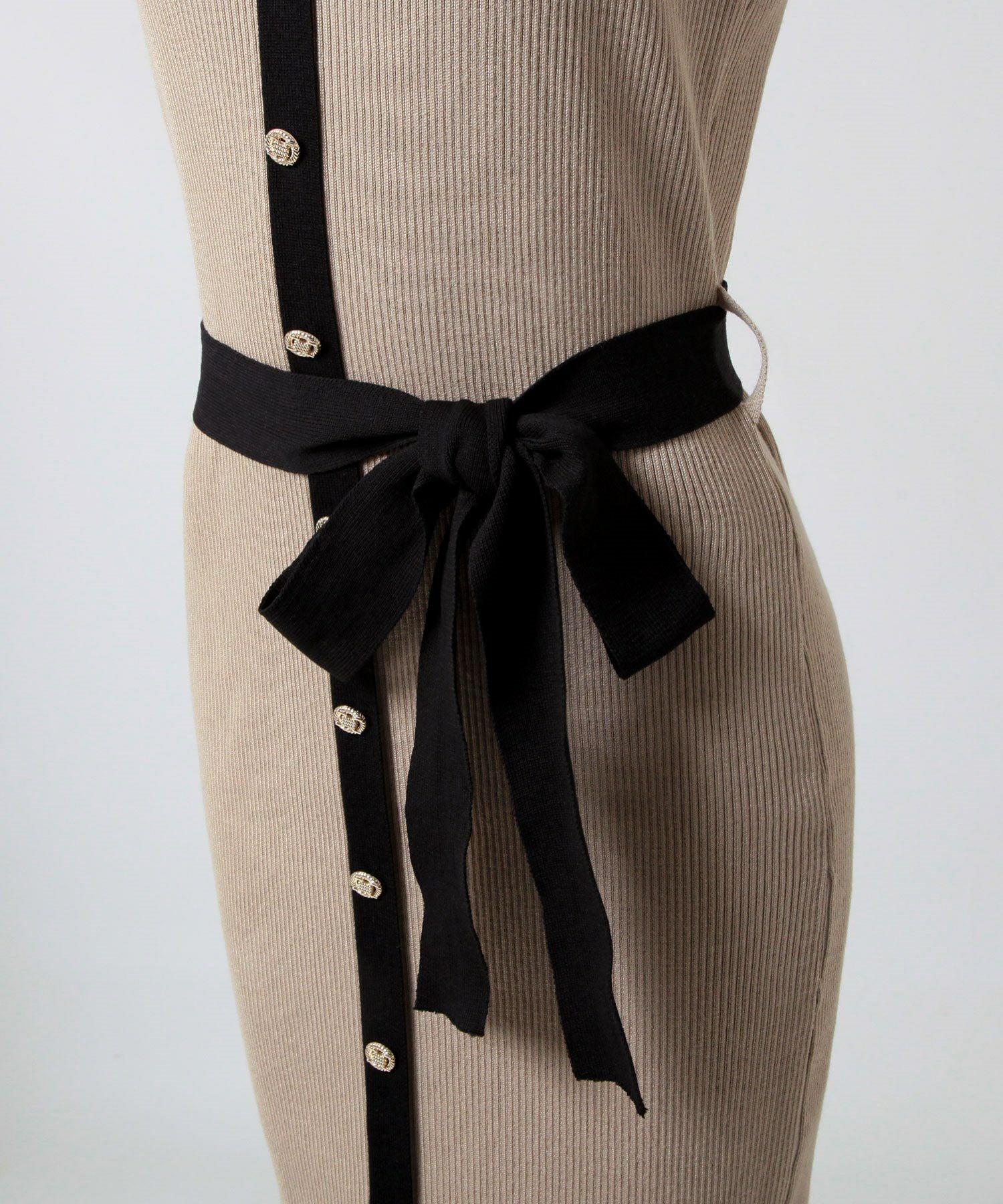 襟付きパイピングニットワンピース JB24533