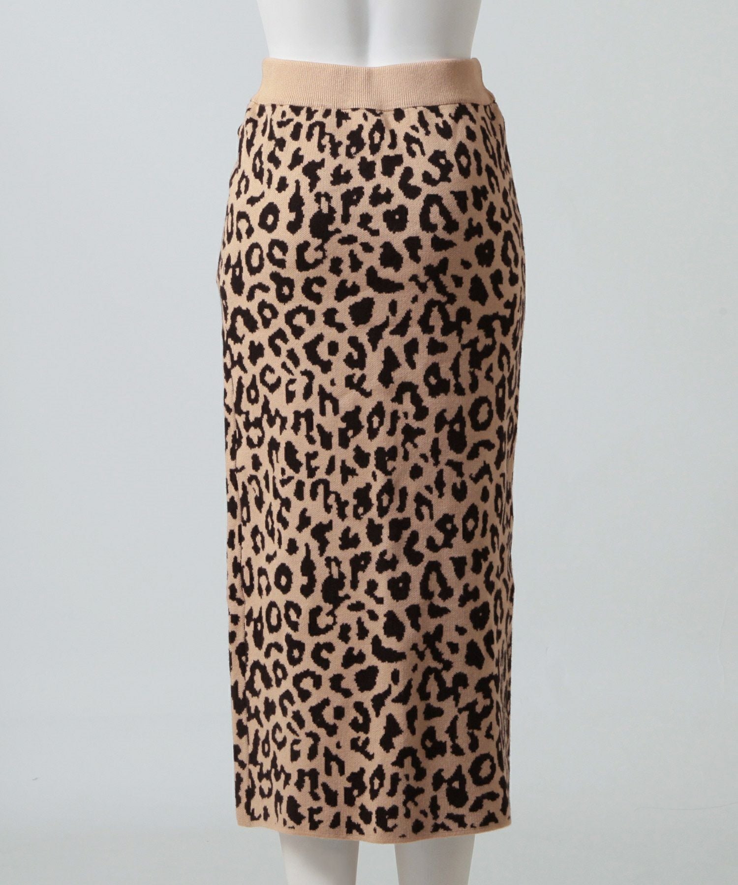 柄&無地スリットニットスカート JB24537