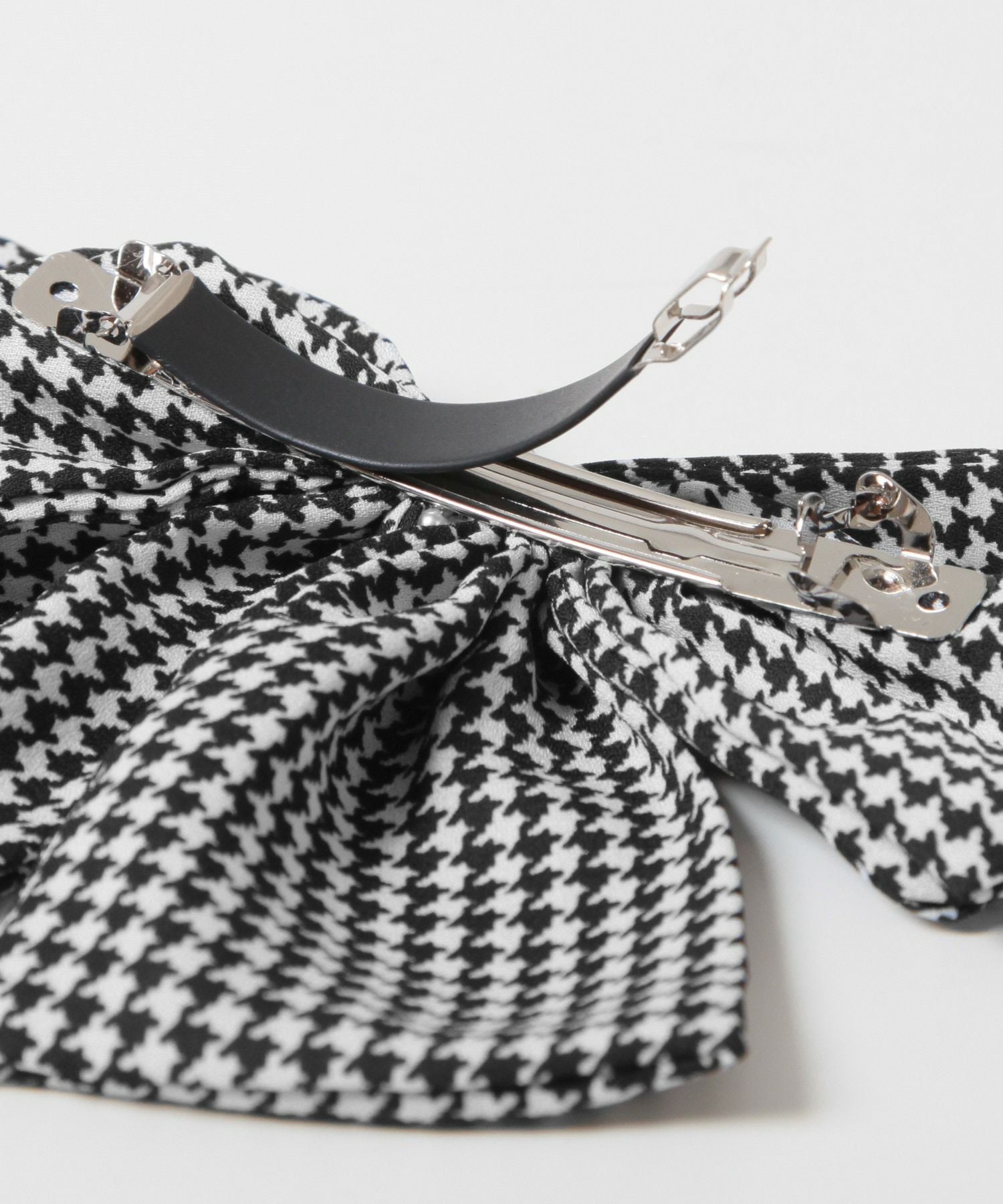 千鳥格子柄リボンバレッタ JB24684