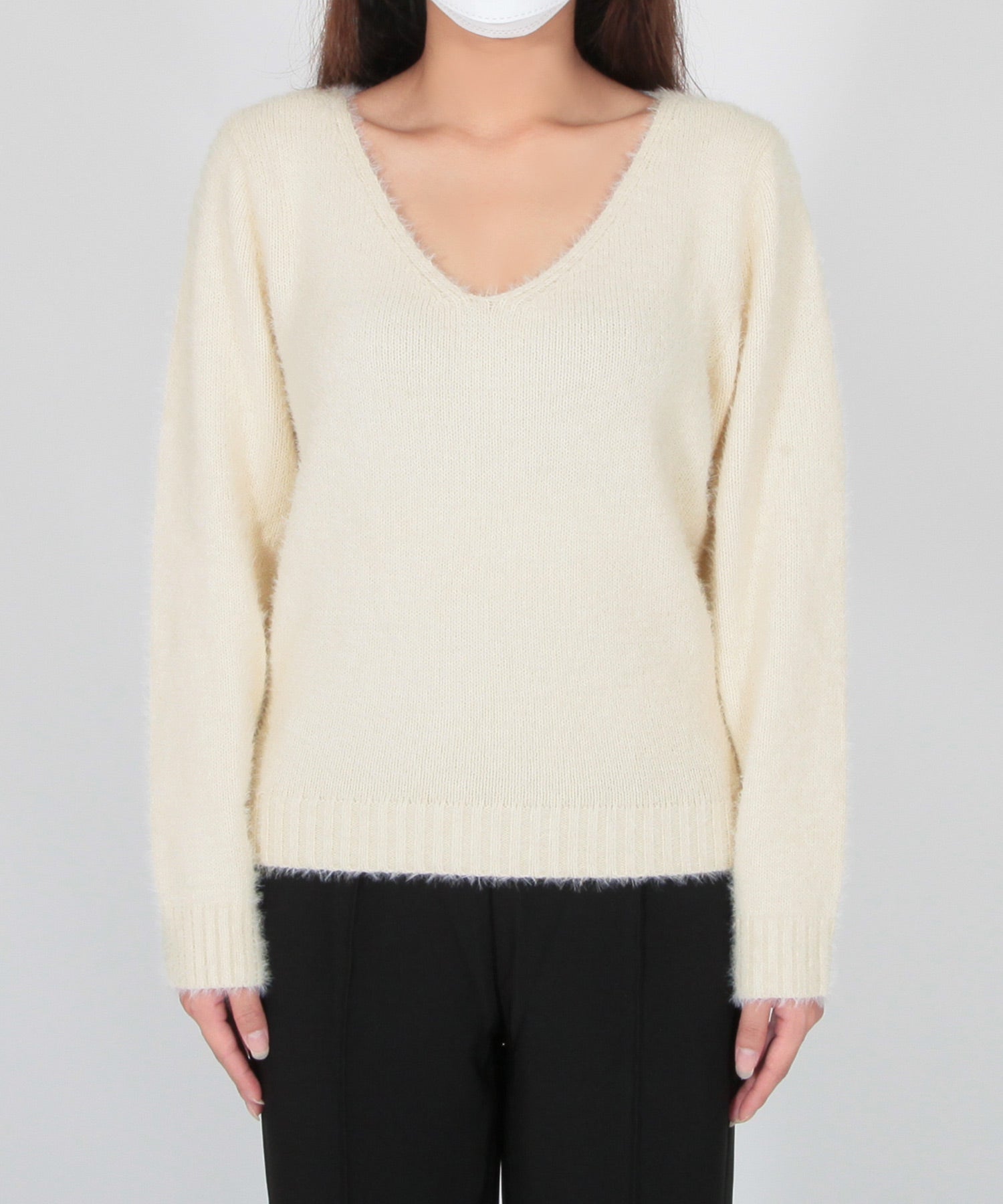 ネックが選べるシャギータッチニットトップス JB22603