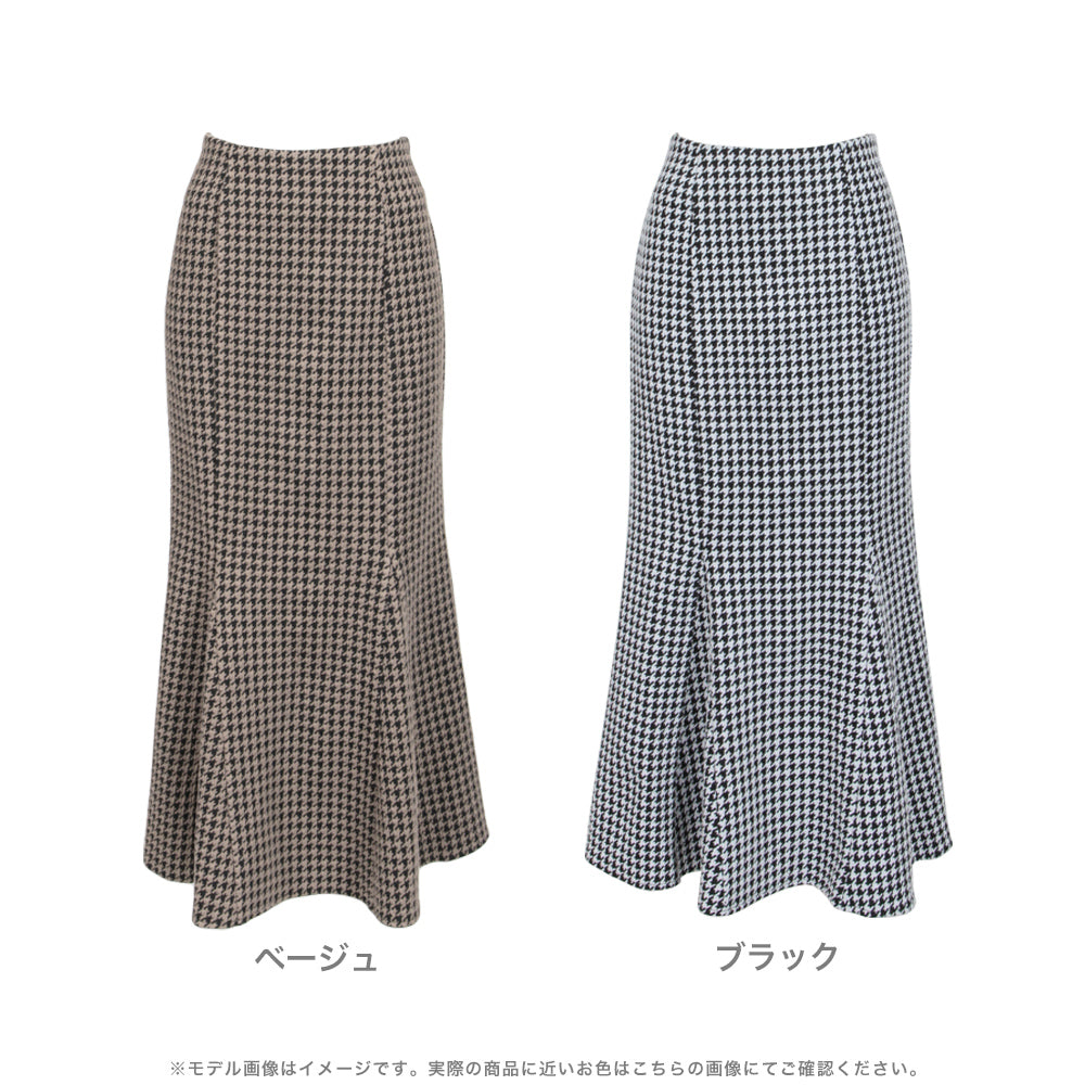 千鳥格子柄ハイウエストマーメイドスカート JB22620
