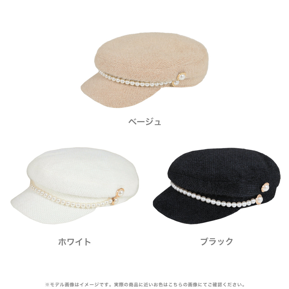 パール付きシャギータッチキャスケット JB22649