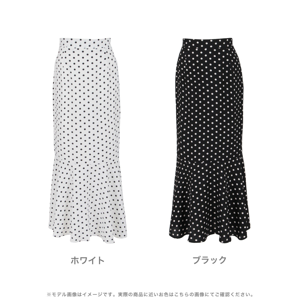 ドット柄マーメイドスカート JB23014