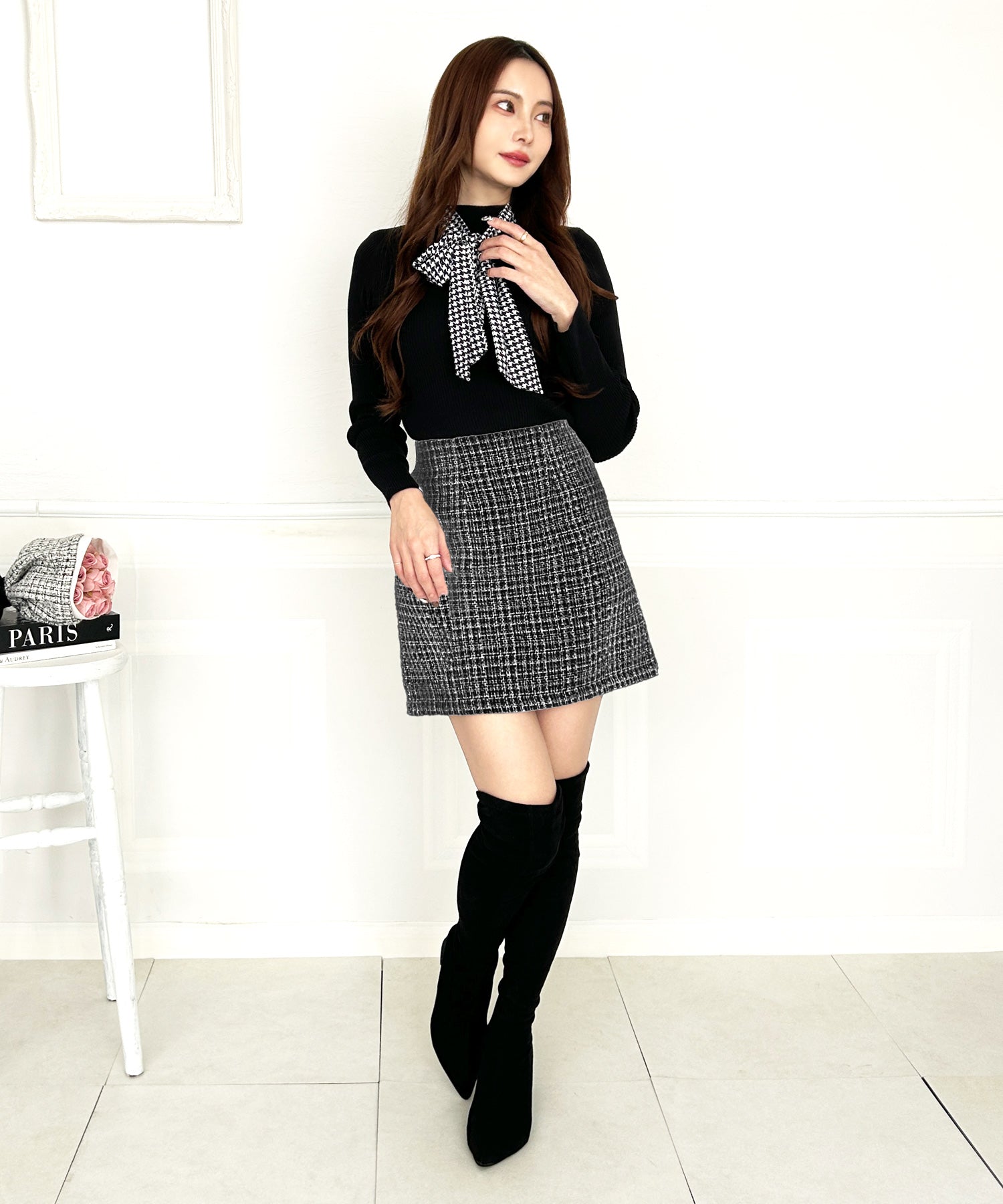 クラシカルツイードミニスカート JB23513