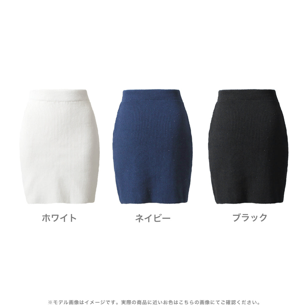 スパングルニットミニスカート JB23604