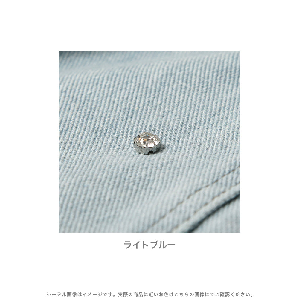 ビジュー付きハイウエストデニムパンツ JB24128