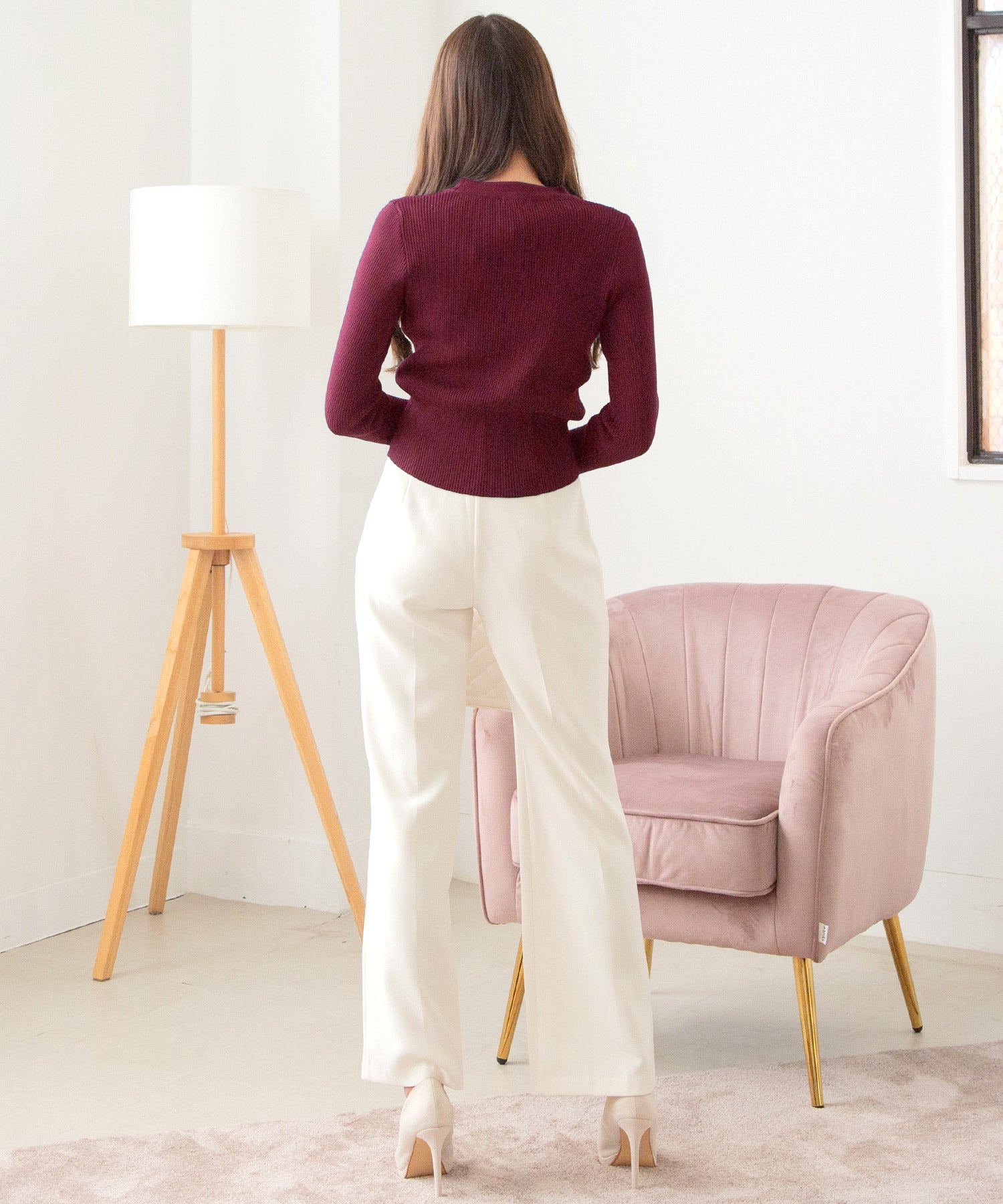 ゴールドボタンVネックニットカーディガン JB24528