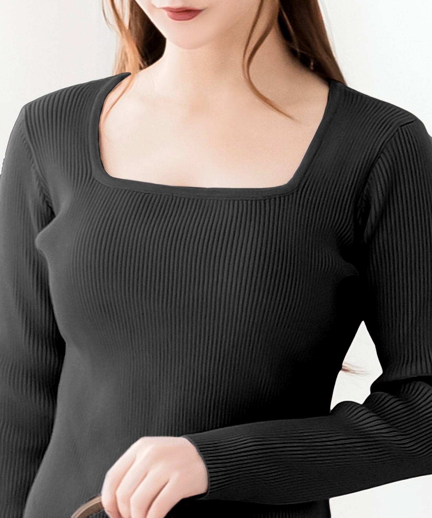 ネックが選べるリブニットミニワンピース JB24530