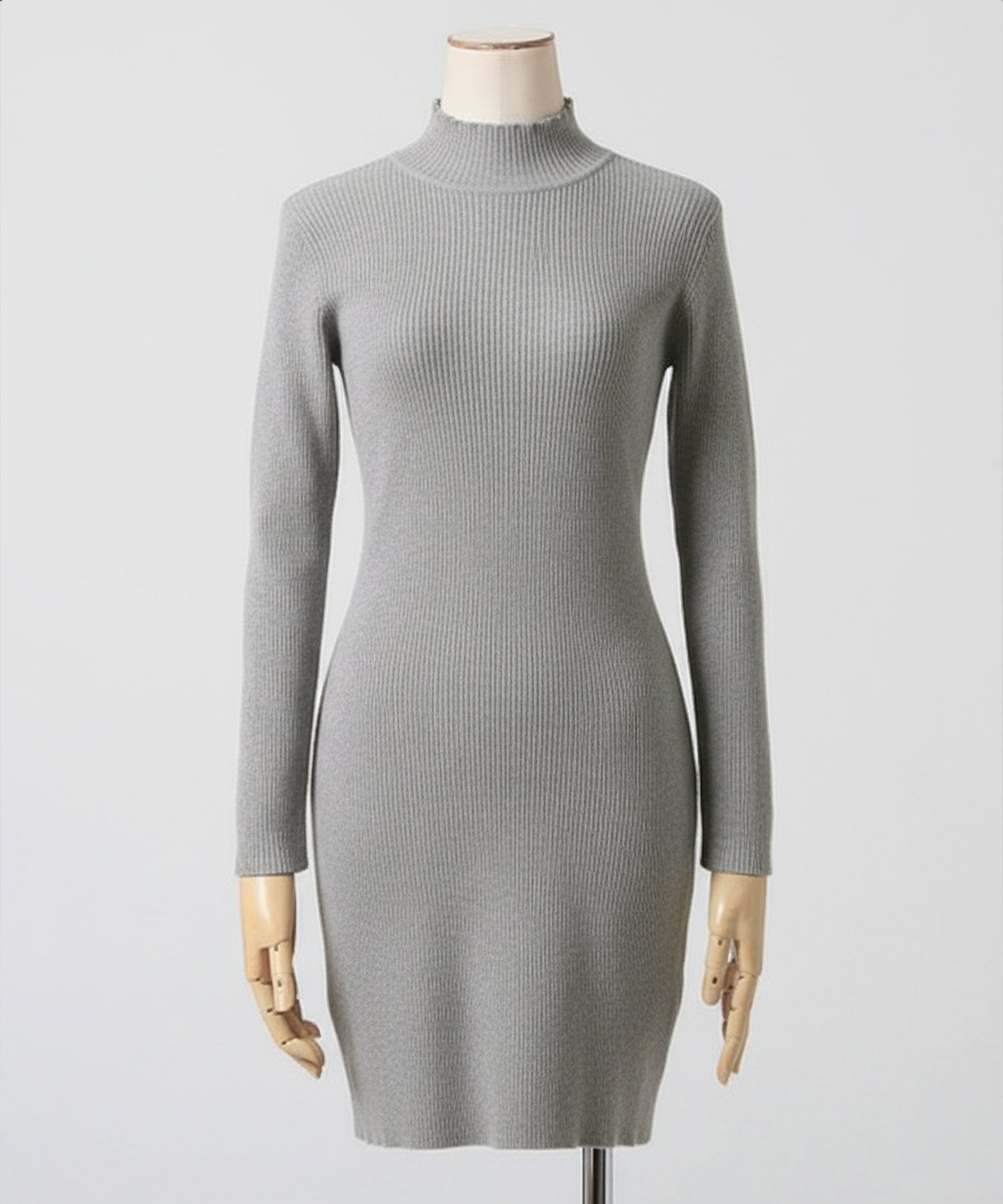 ネックが選べるリブニットミニワンピース JB24530