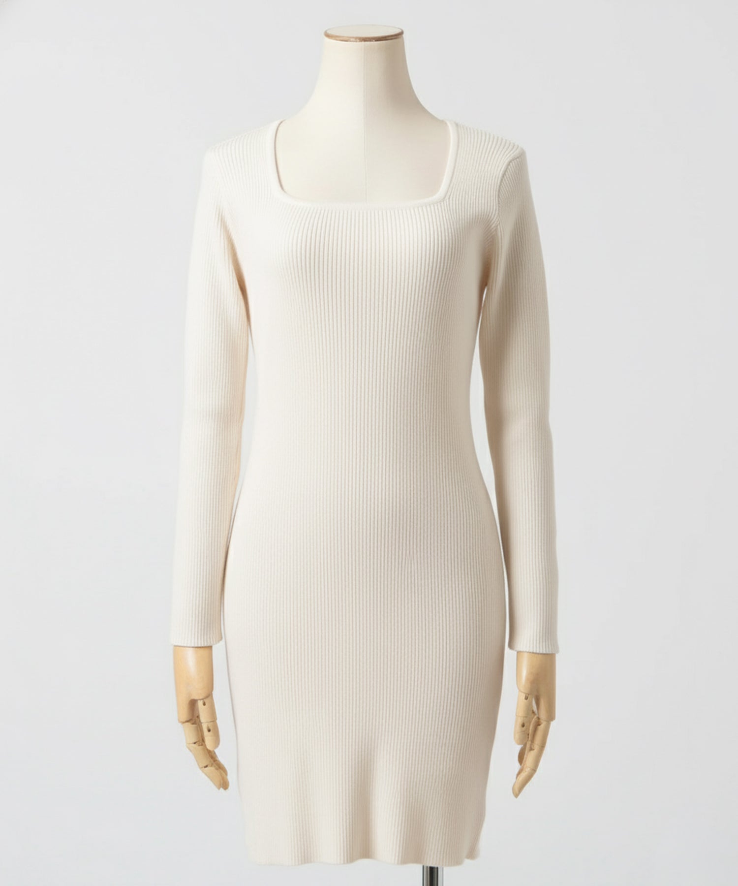 ネックが選べるリブニットミニワンピース JB24530