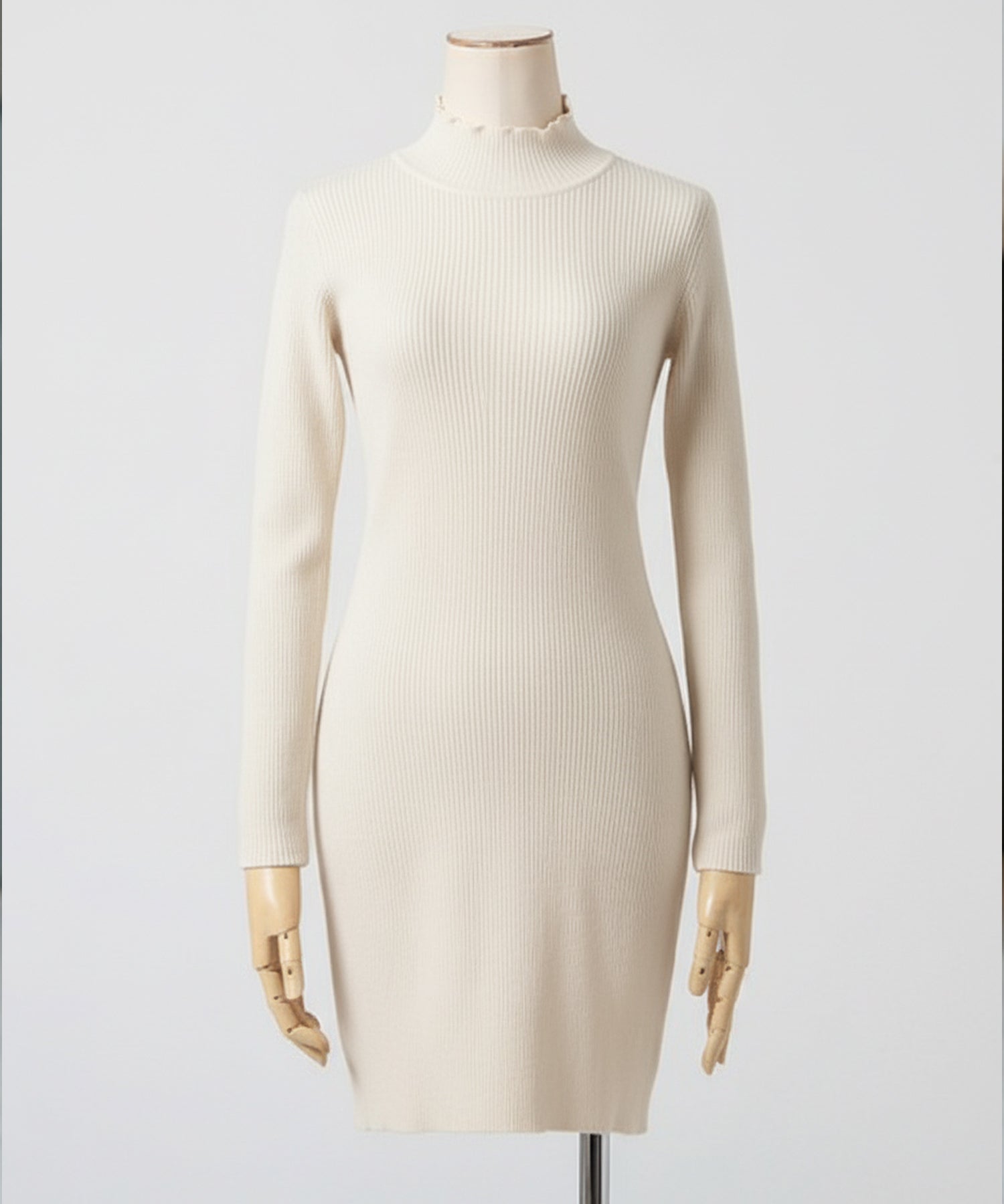 ネックが選べるリブニットミニワンピース JB24530