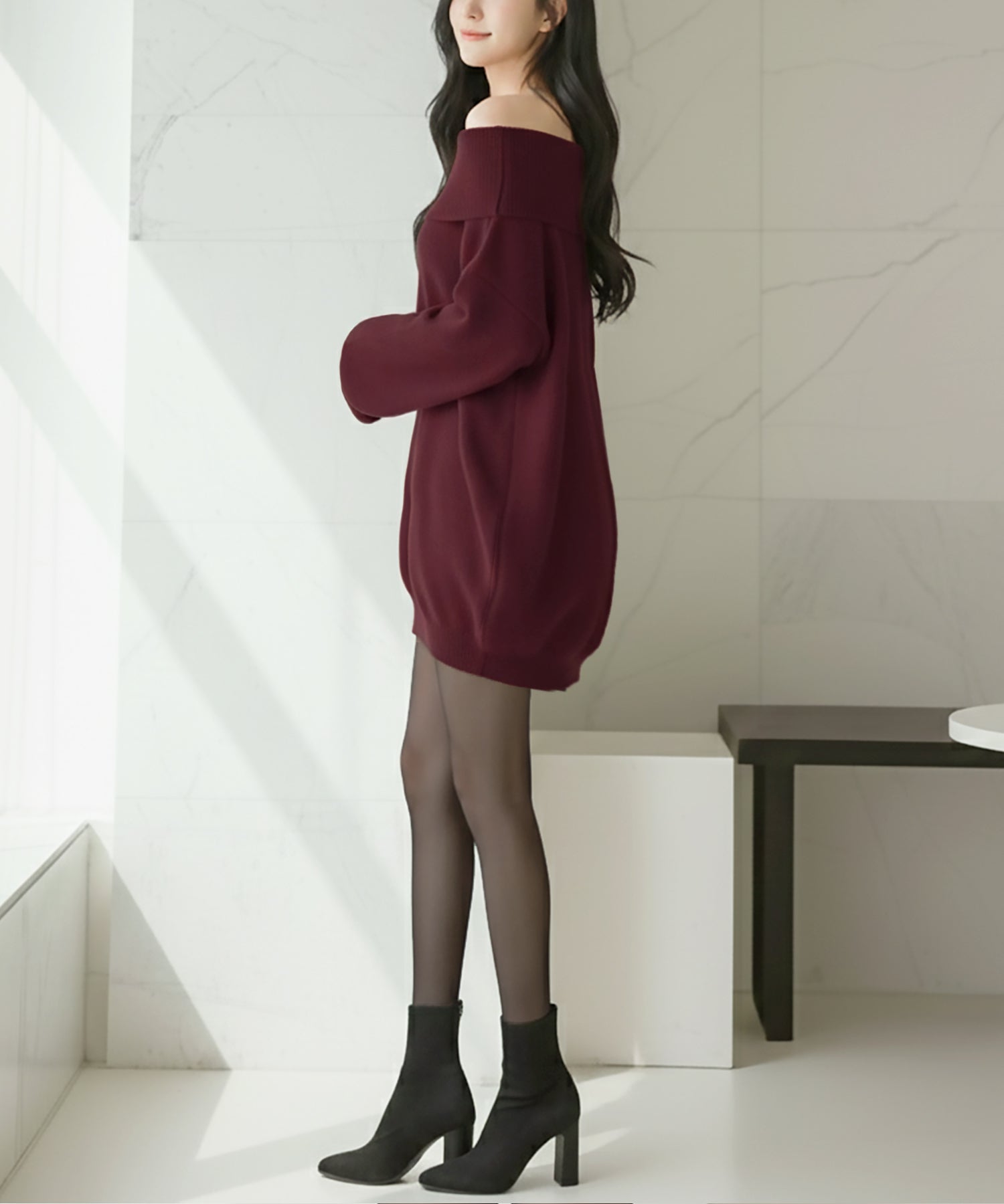 オフショルダーチュニックトップス・ワンピース JB24550