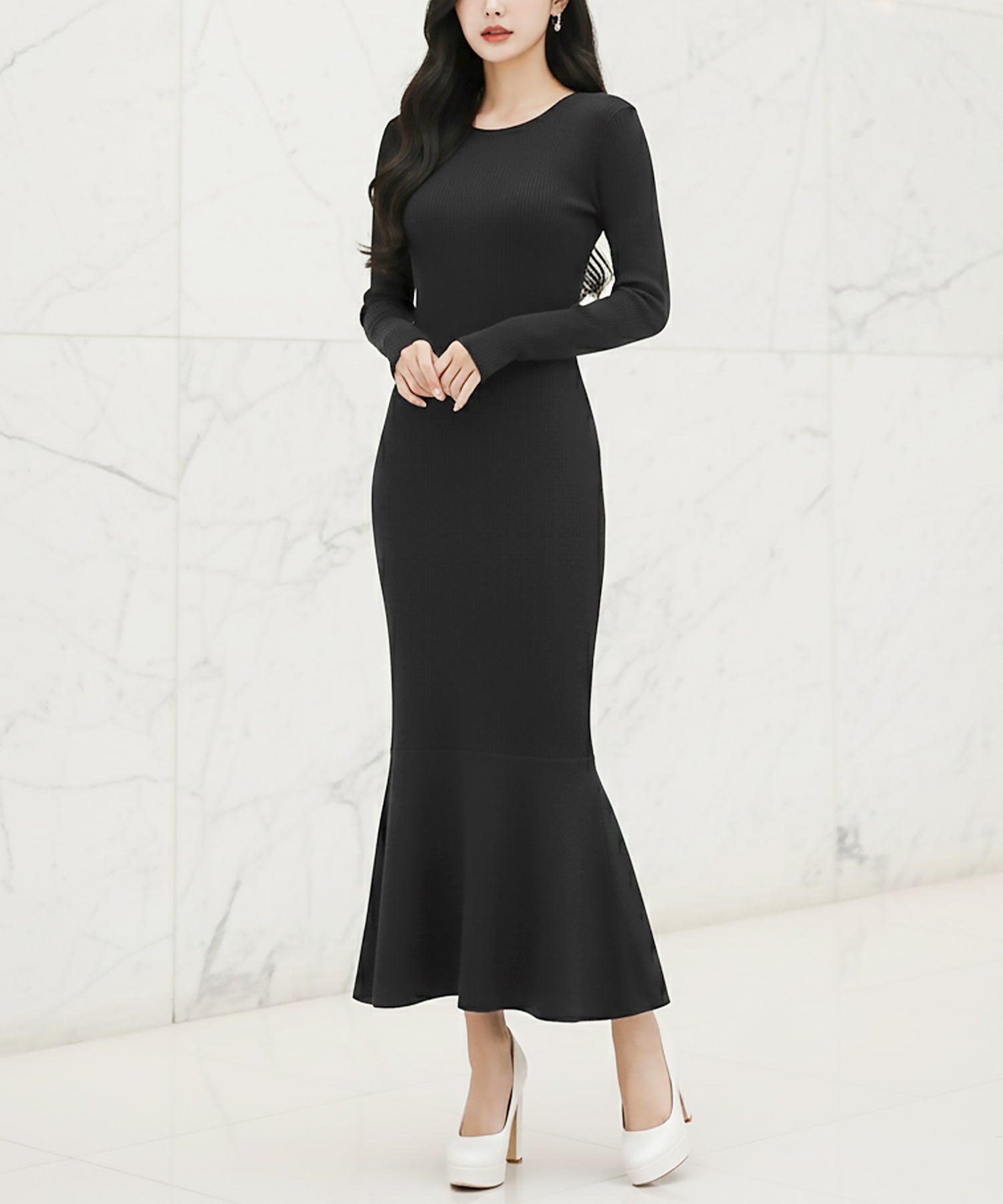 カラバリマーメイドニットワンピース JB24555