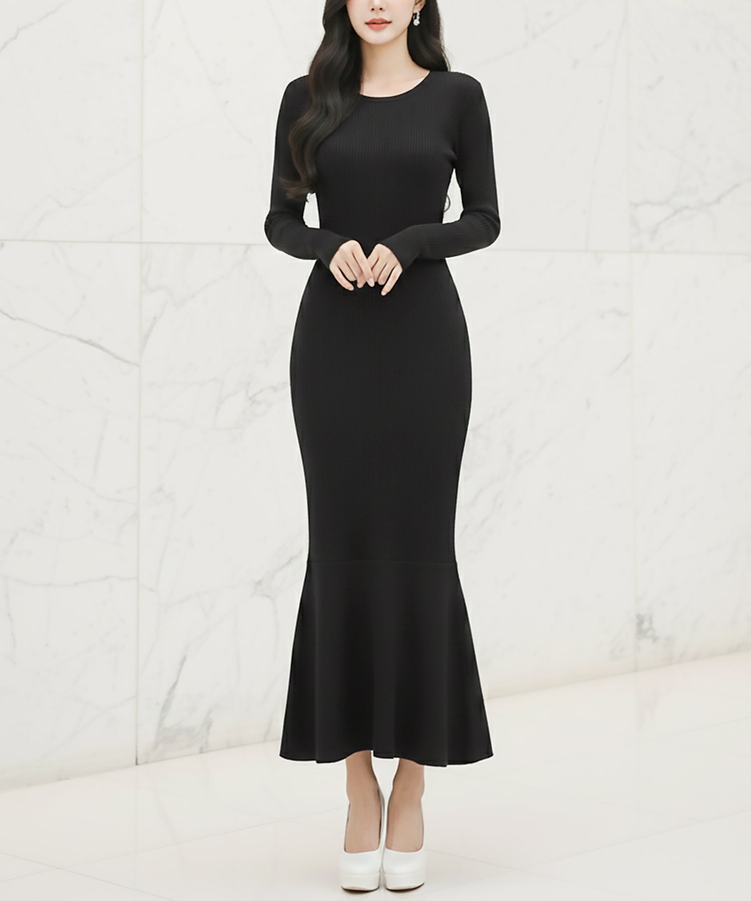 カラバリマーメイドニットワンピース JB24555