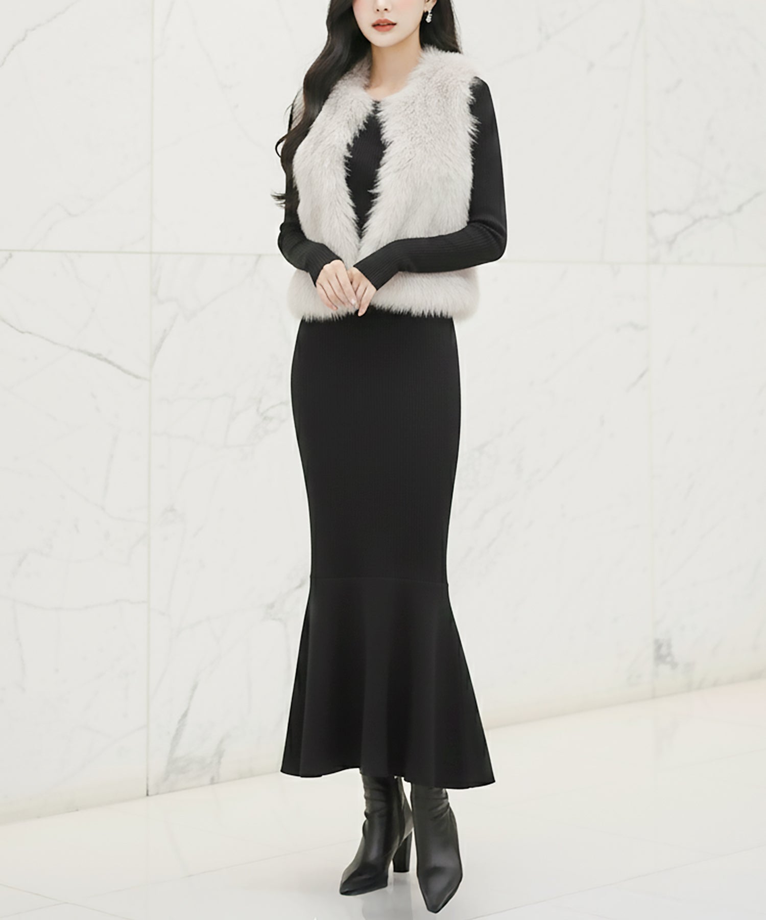 カラバリマーメイドニットワンピース JB24555