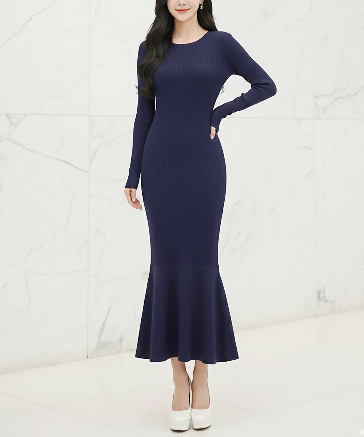 カラバリマーメイドニットワンピース JB24555