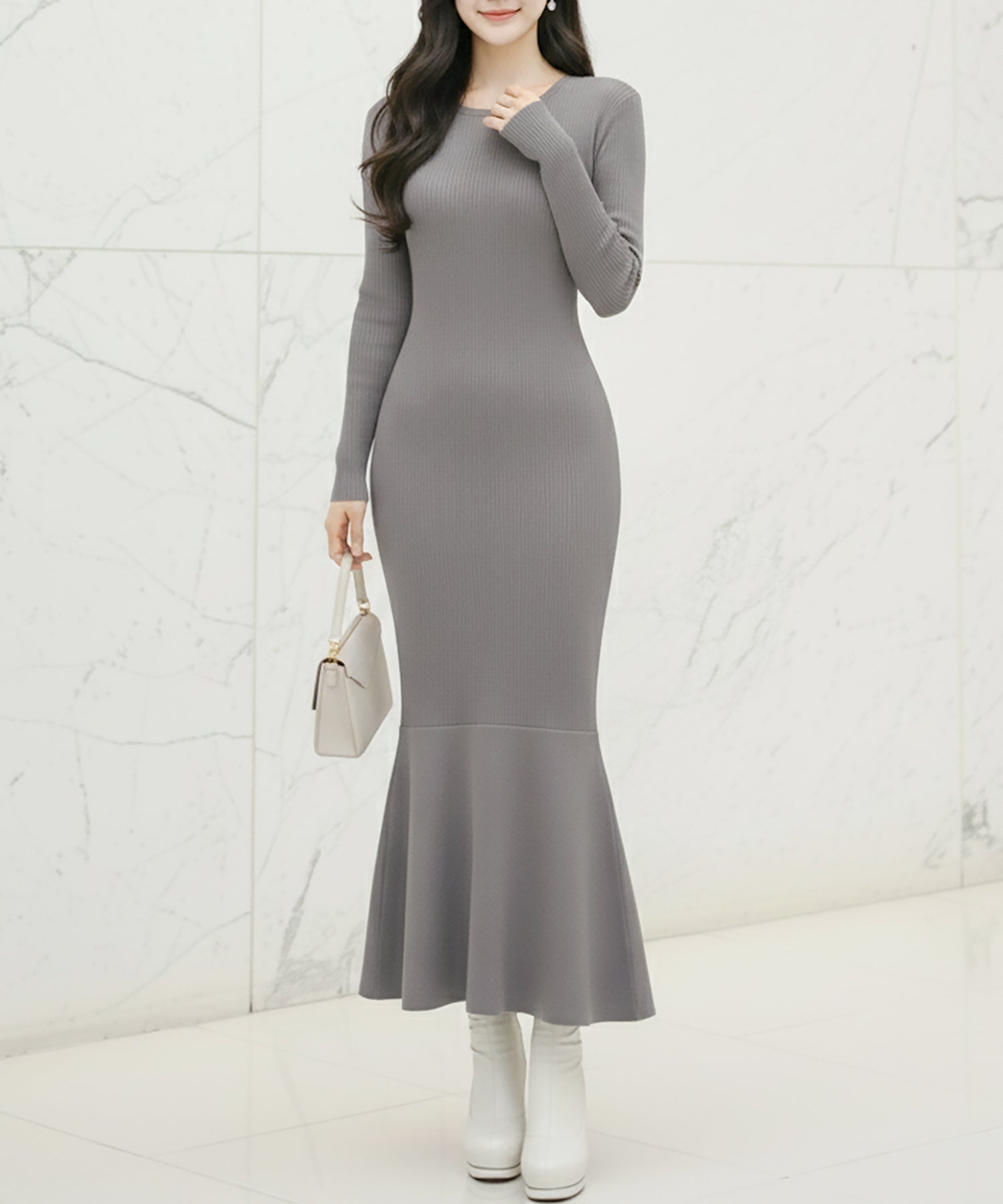 カラバリマーメイドニットワンピース JB24555