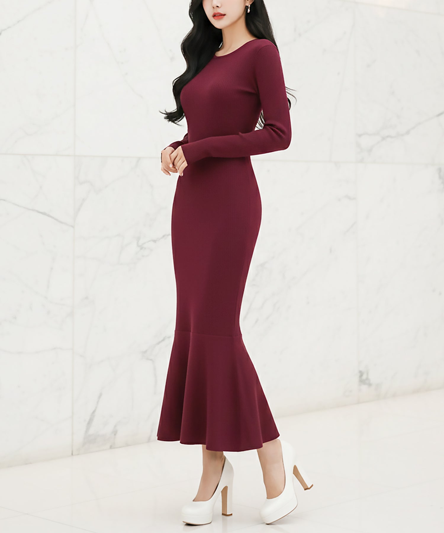 カラバリマーメイドニットワンピース JB24555