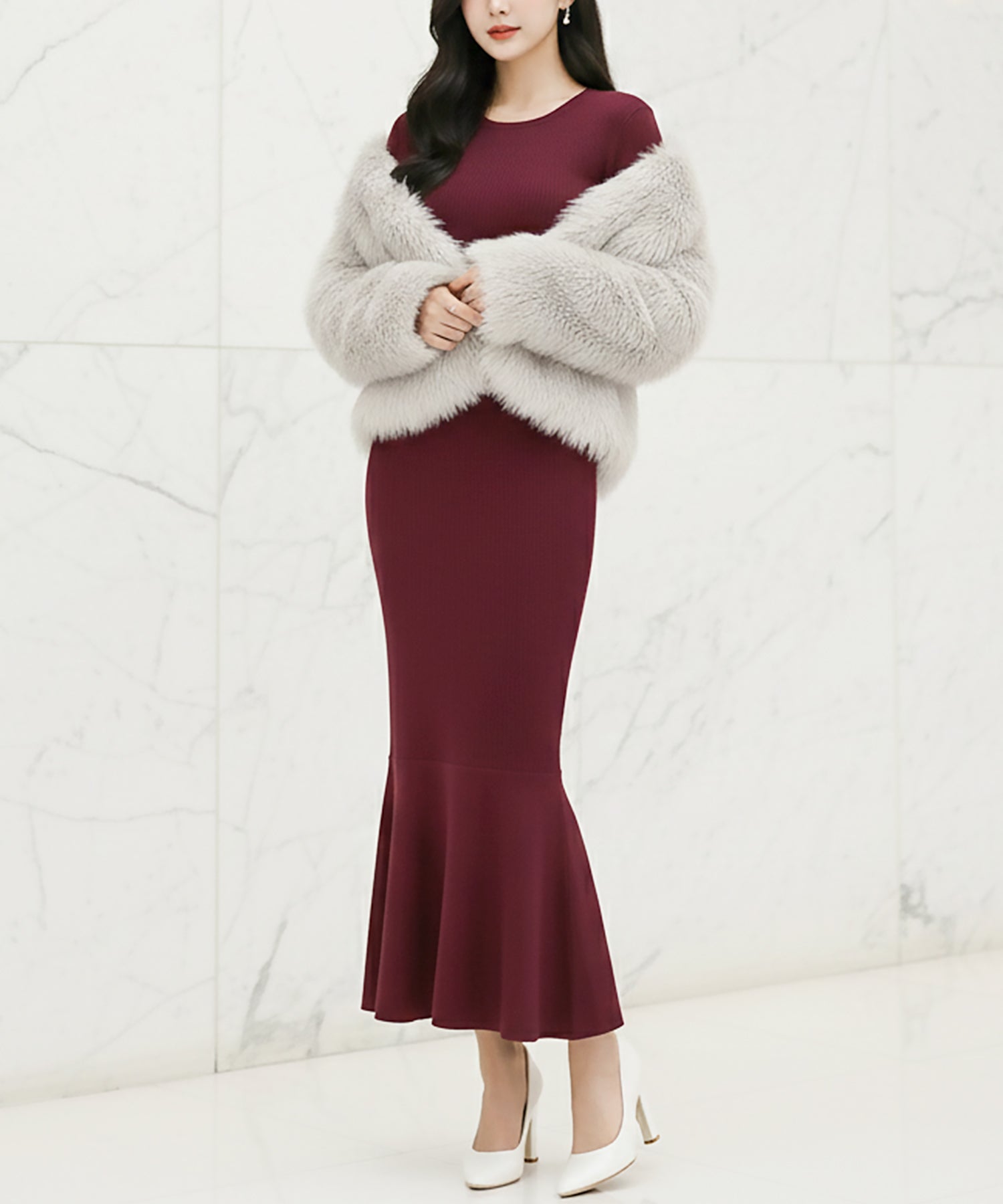 カラバリマーメイドニットワンピース JB24555