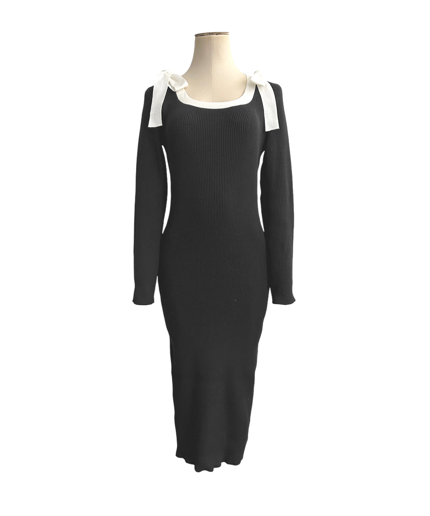 ショルダーリボンニットワンピース JB24564