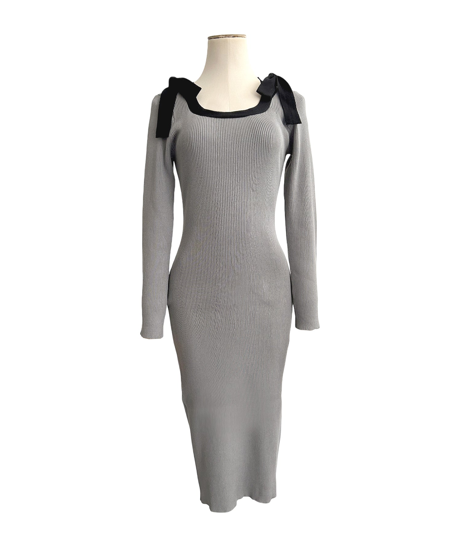 ショルダーリボンニットワンピース JB24564