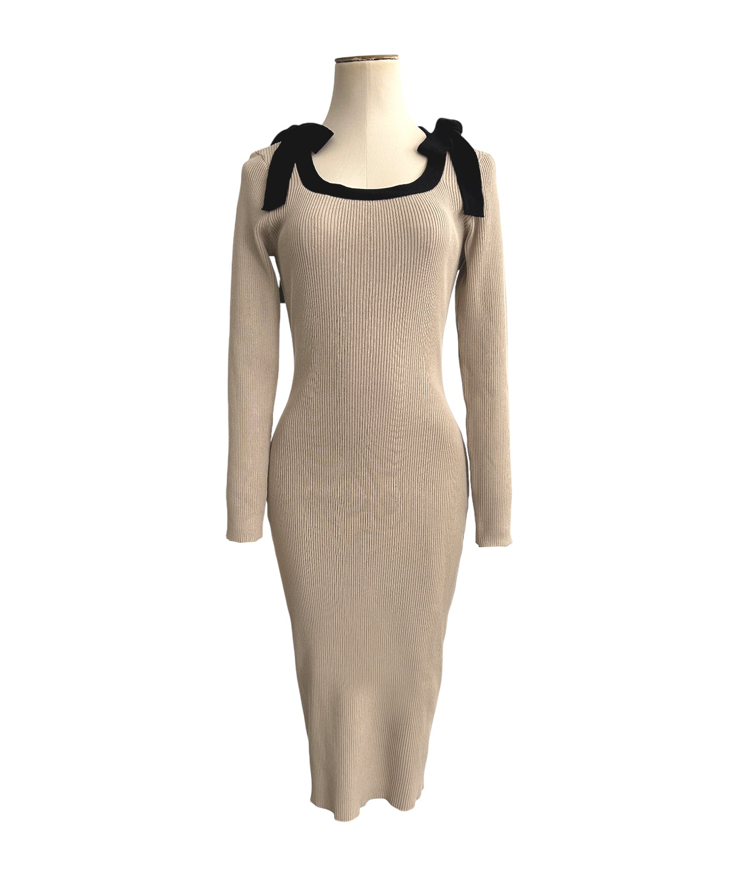 ショルダーリボンニットワンピース JB24564